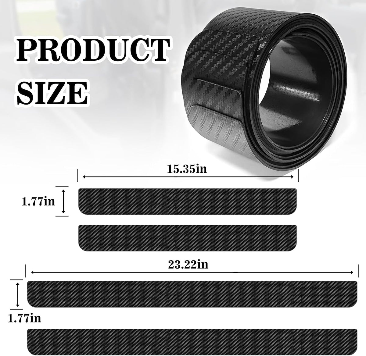 No Adhesive Magnetic Car Door Sill Protector, Anti-Scratch Carbon Fiber Door Entry Guard, Universal Door Threshold Protector Cover Fits for Most Cars(Carbon Fiber Black)