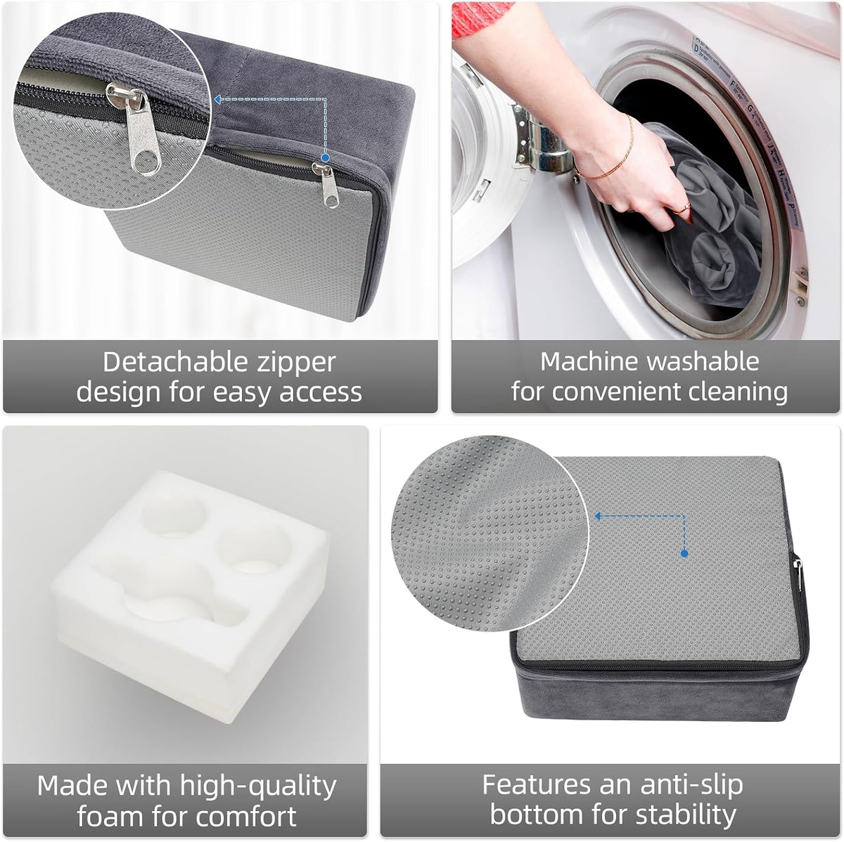 G GOOD GAIN Couch Cup Holder Pillow, Spill-Proof Sofa Drink Cup Holder & Multi-Use Organizer for Sofa, Bed, Car, Beach - Holds Mugs, Phone, Snacks, Remote Control, KeepTemp Design (Grey)