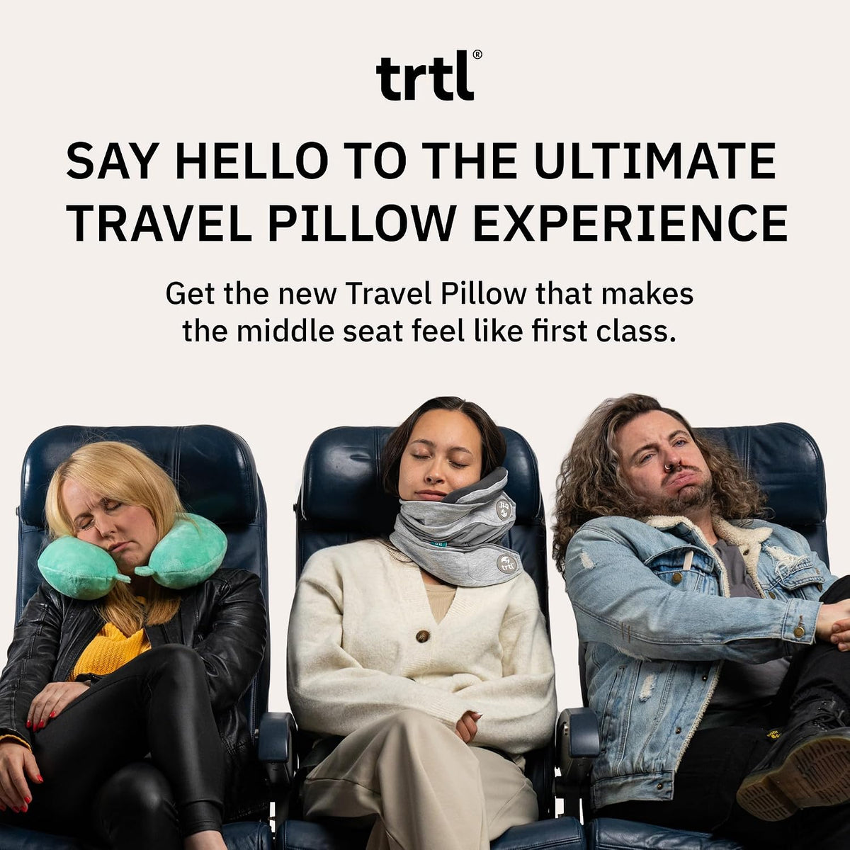 Trtl Pillow Plus - Airplane Neck Pillow for Traveling - Height-Adjustable, Breathable Travel Pillow for Head and Neck Support While on Planes, Cars, and Trains - Machine Washable