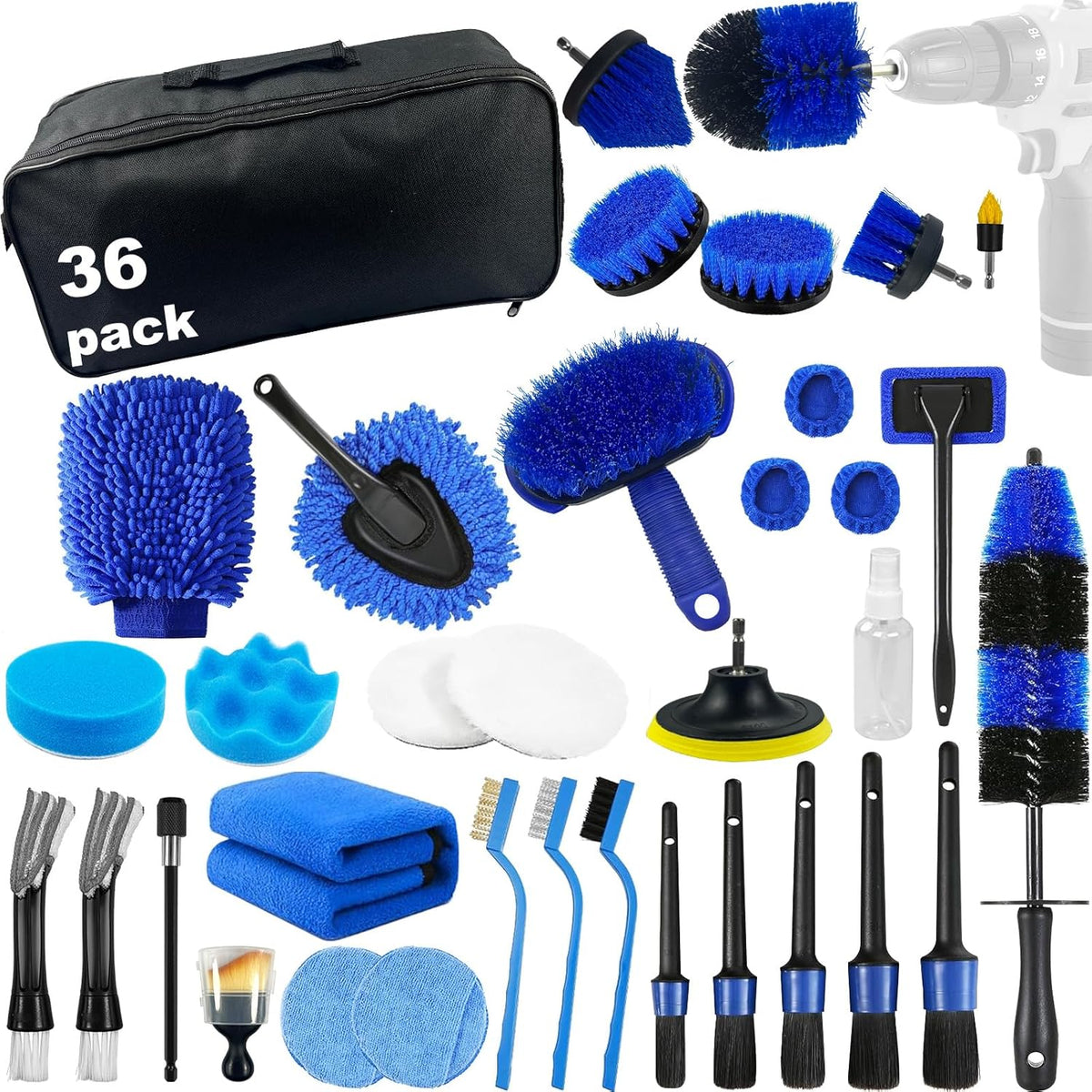Car Detailing Kit,36pcs Car Detailing Brush Set,Car Cleaning Kit Detail Kit