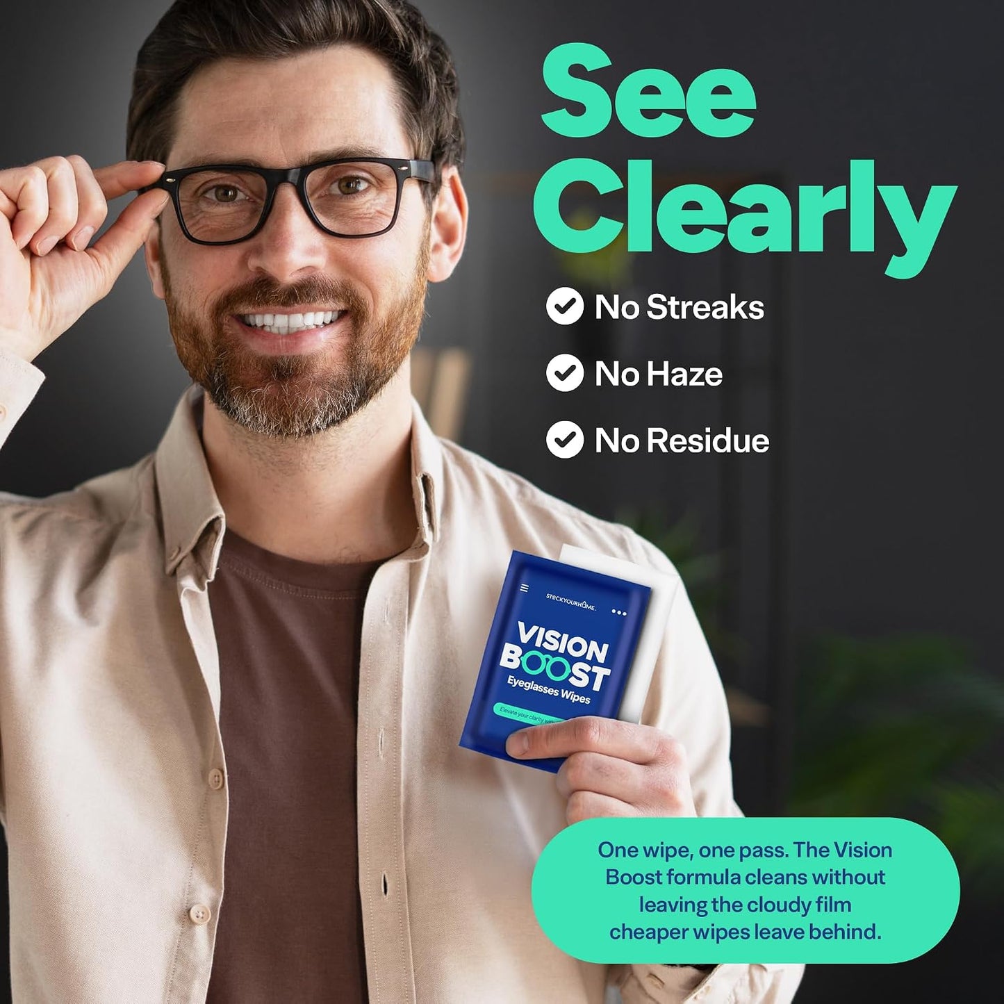 Stock Your Home Lens Wipes for Eyeglasses, 1000 Count – Pre-Moistened Individually Wrapped Glasses Cleaning Wipes, Streak-Free Multi-Surface Lens Cleaner