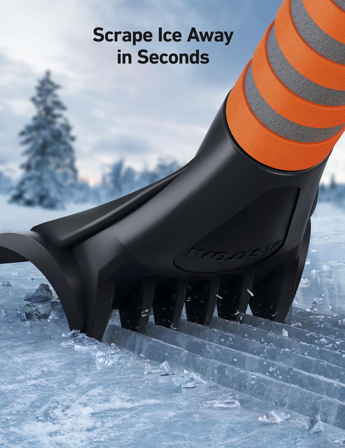 AstroAI Ice Scraper for Car Windshield, Snow Scraper with Ergonomic Grip