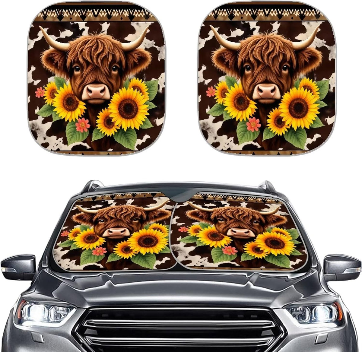 Beach Sea Turtle Car Windshield Sun Shade 2 Piece Foldable Sun Visor Protector Cover Car Privacy Shades Front Turtle Car Interior Accessories,Keeps Your Vehicle Cool Car Privacy Shades