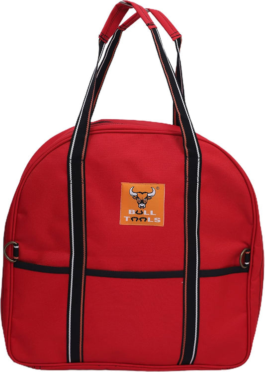 Jumper Cable Bag, 6 Pocket Organizer 15x15x4 In, EV Charging Cords, Red