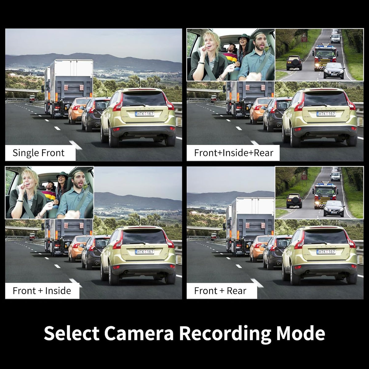 3 Channel Dash Cam Front and Rear Inside,Dash Cam pro 2025,Interior Car Camera,2.5K Single Front,Dash Camera for Cars with IR Night Vision,24Hr Parking Monitor 1S Recording,Free 64G Card