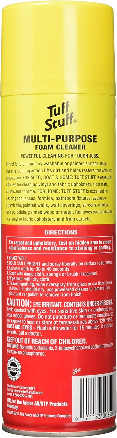 Tuff Stuff Foam Cleaner Multi-Purpose Cleaner, 22 oz Aerosol, 2 Pack