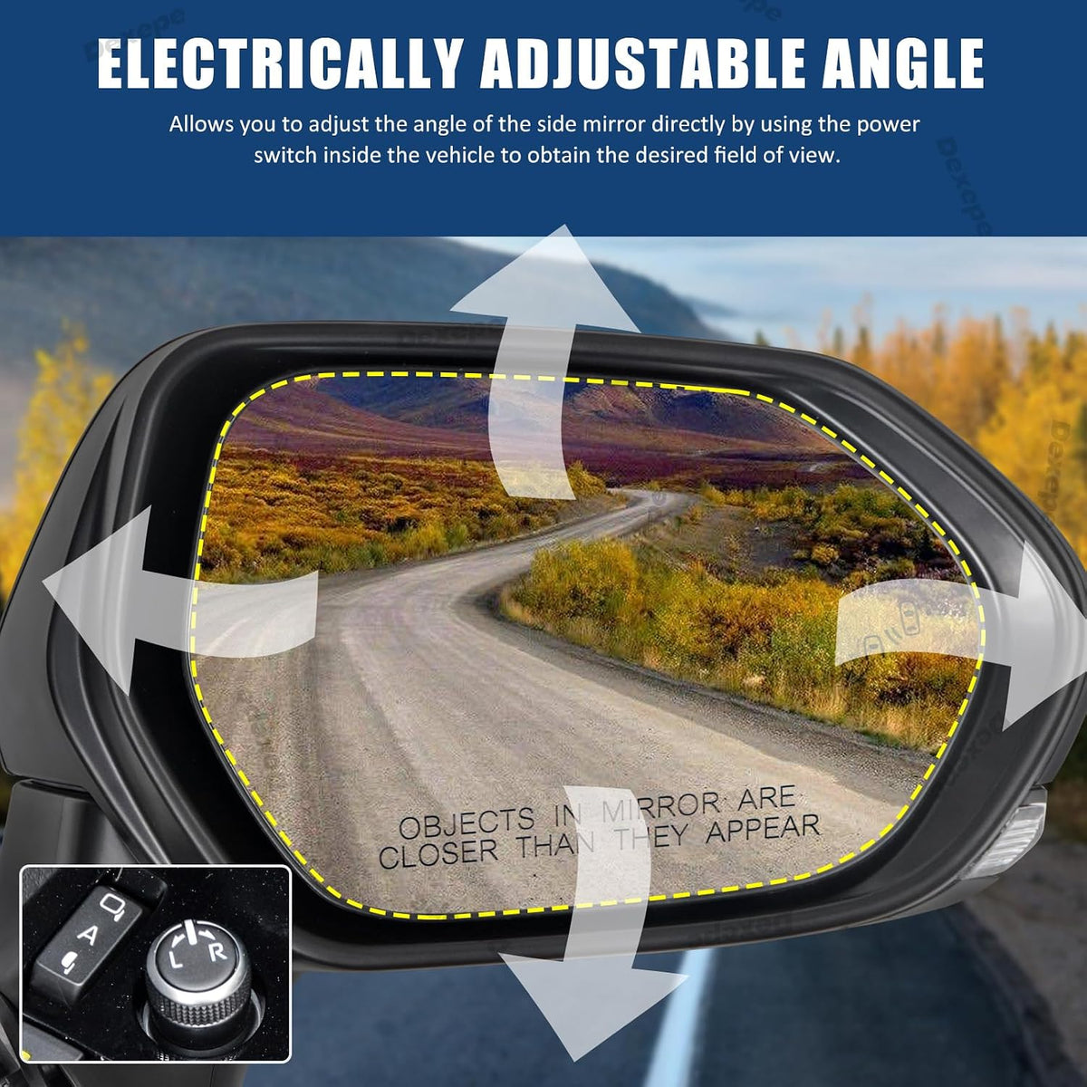 Passenger Side Mirror Assembly Compatible with Toyota Camry 2018-2026 Heated with Blind Spot Monitor, Turn Signal, Power Adjustable Glass Replace 8791006840 8791033C30 Black (7Pin Right)