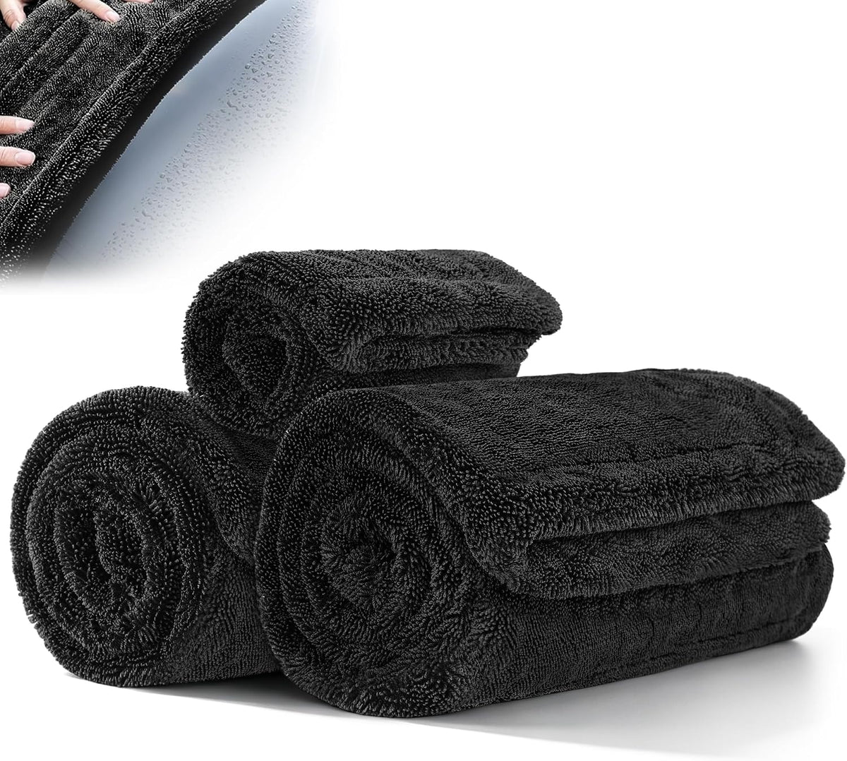 Aodaer 3 Pack Car Drying Towel, 1200GSM Microfiber Towels for Cars