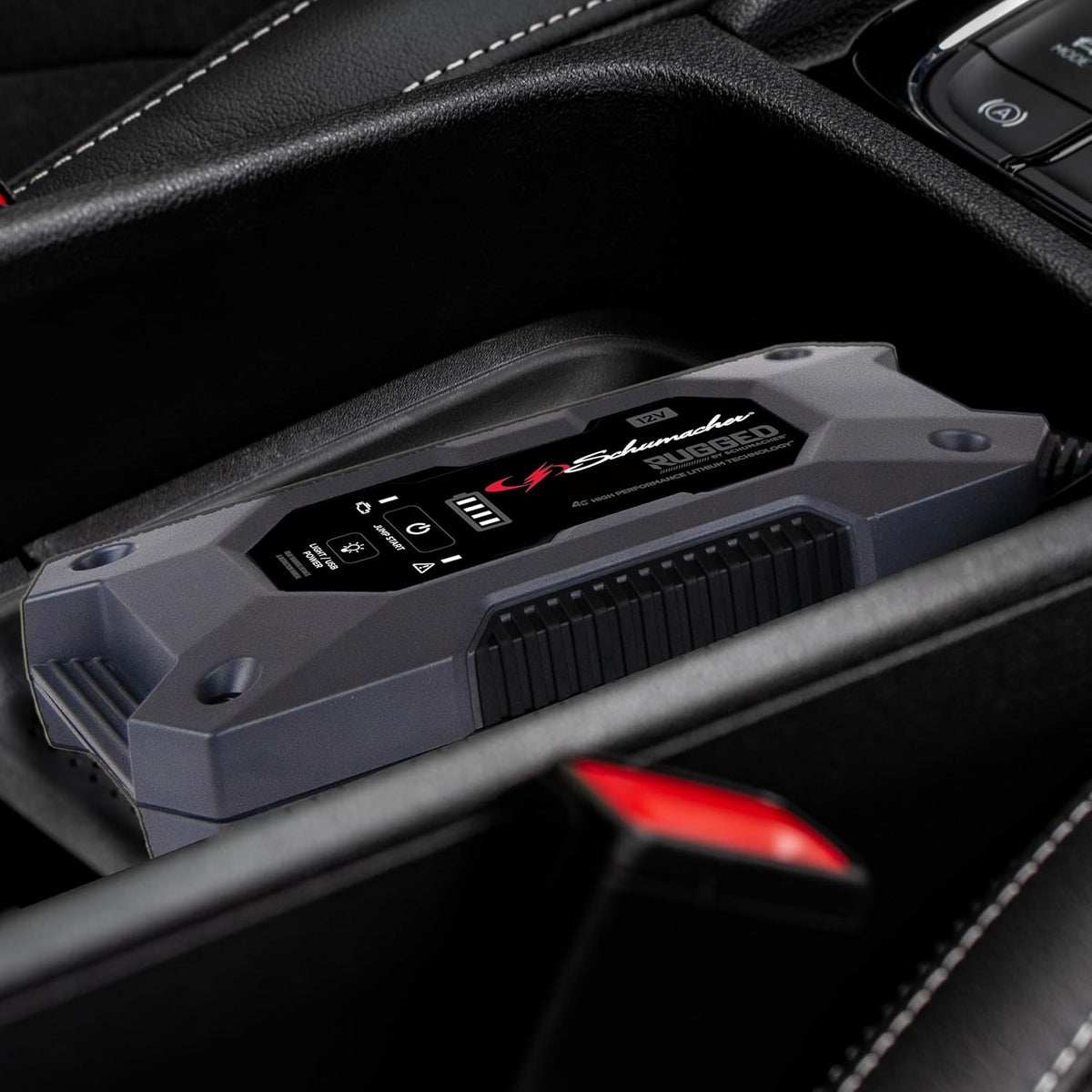 Schumacher Electric 1250A Rugged Lithium Car Battery Jump Starter and Portable Power Pack/Jump Box, 3-in-1 Solution, 2.4A USB Charging, for 12V Power Sport, Automotive, and Marine Batteries, SL1648