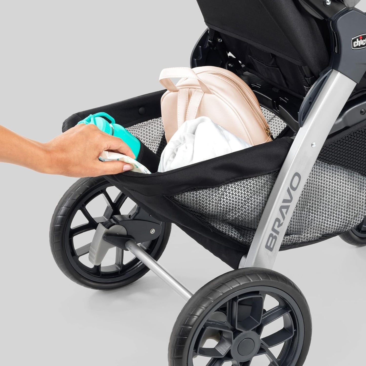 Chicco Bravo 3-in-1 Trio Travel System, Bravo Quick-Fold Stroller with KeyFit 30 Infant Car Seat and Base, Calla/Grey