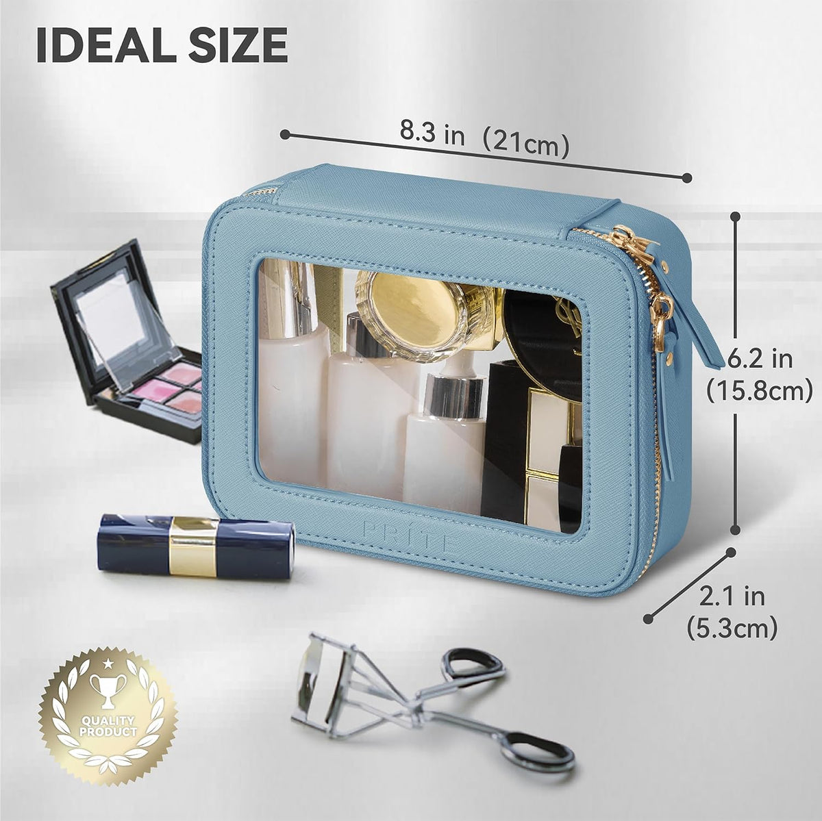 Prite Clear Makeup Bag Travel Cosmetic Organizer Toiletry Case for Women