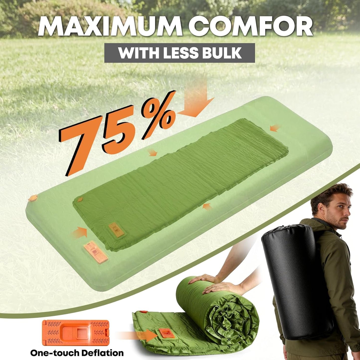 Self Inflating Sleeping Pad with Electric Pump, 4" Ultra-Thick Foam Camping Pad,9.5 R-Value 4 Season Camping Mattress Pad with Removable Cover, Camping Essentials Gear for Tent Travel Car