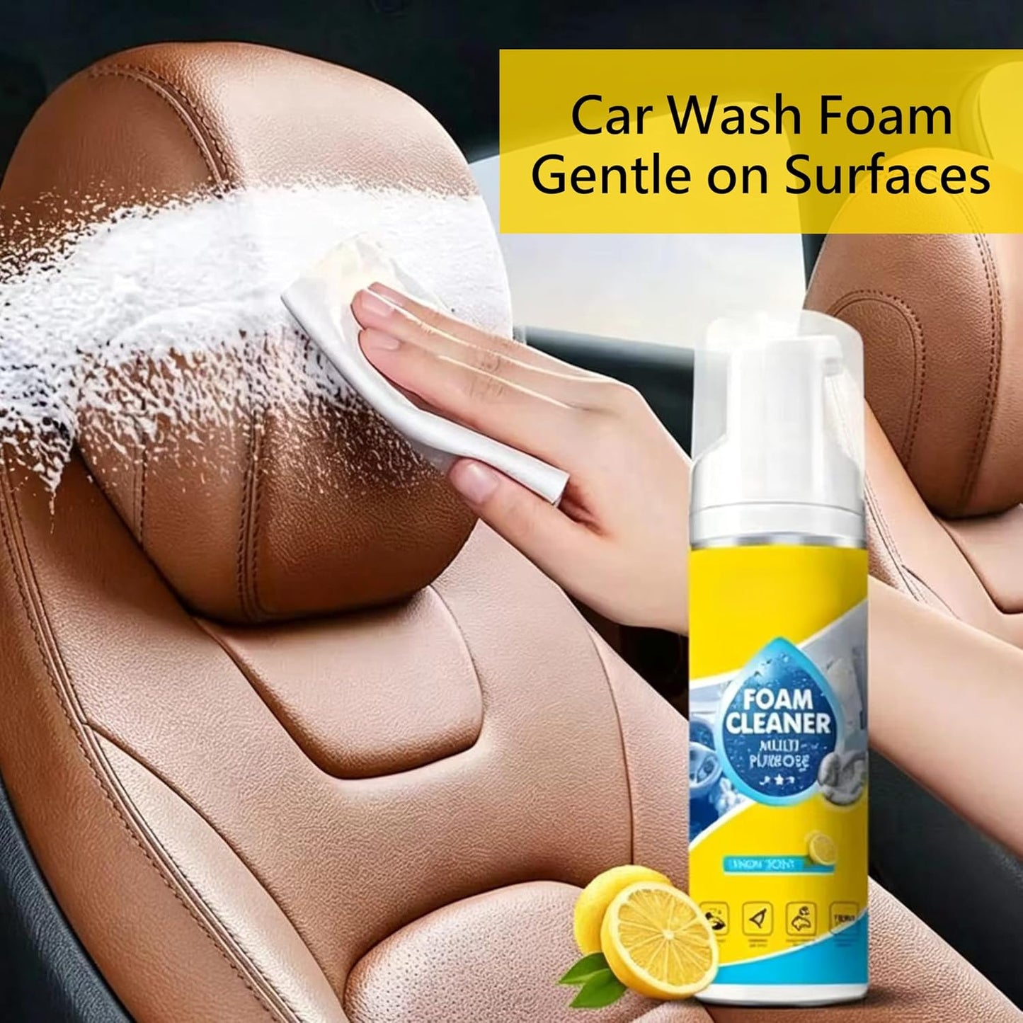4-in-1 Multi-Enzyme Foam Cleaner, Multi Purpose Deep Cleaning Foam with Lemon Fresh Scent – Deep Clean for Car, Kitchen, Bathroom, Sofa 150ml (1)