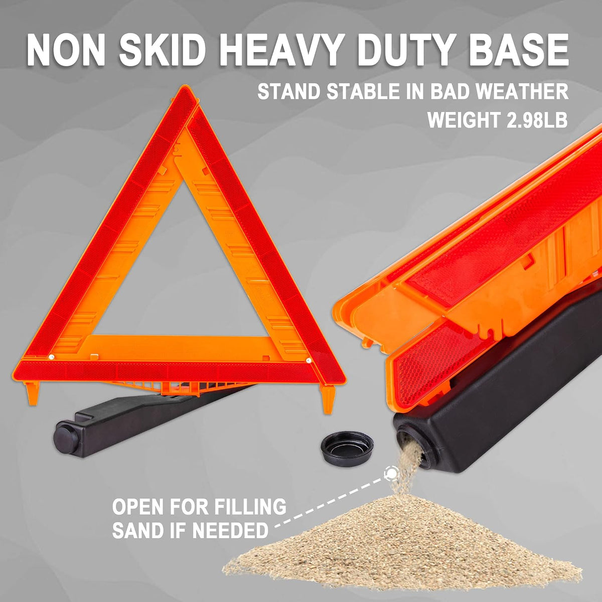CARTMAN 12PK DOT Approved Foldable Road Safety Warning Triangles