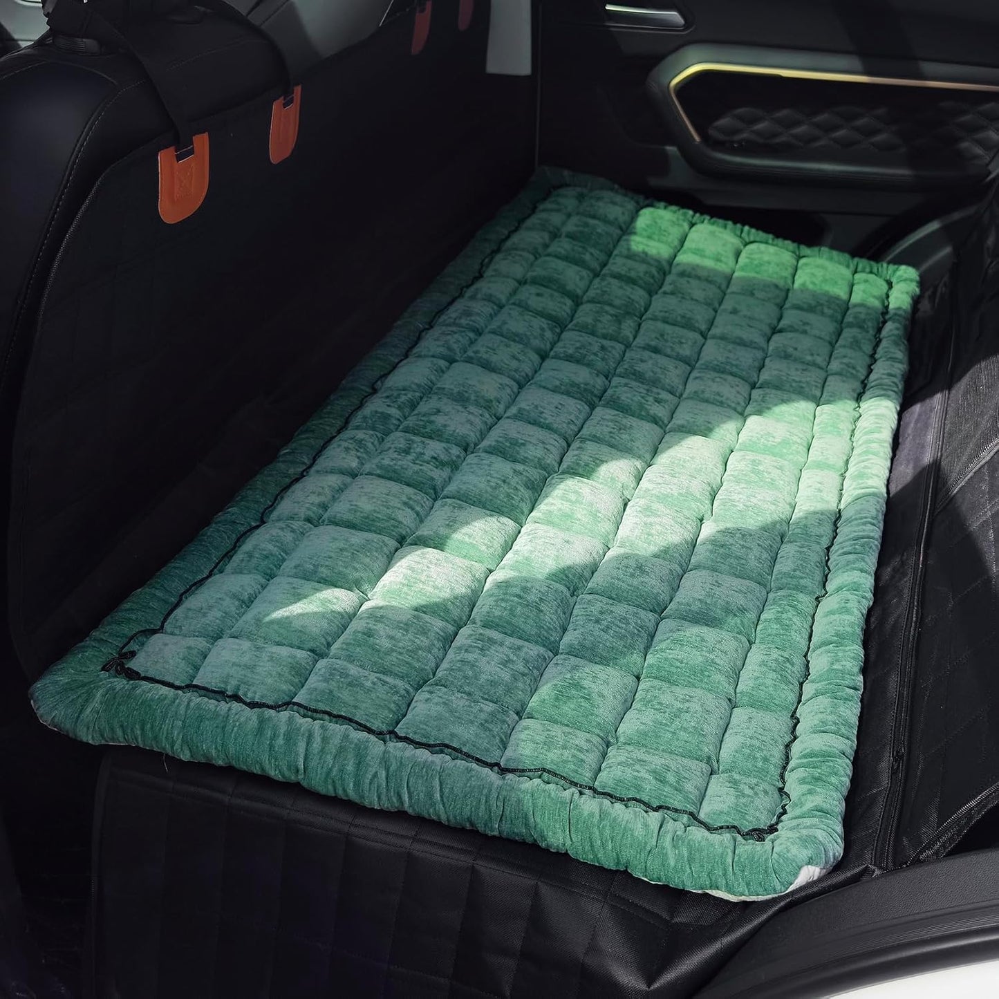 Backseat Pet Bed Mat, Truck Plaid Dog Bed for Car Back Seat, Deluxe Dog Seat Covers, Non-Slip Travel Pet Mat, Fit for Backseat Extenders and Trucks SUVs (Bluegrey&White, 24.8x54 inch)
