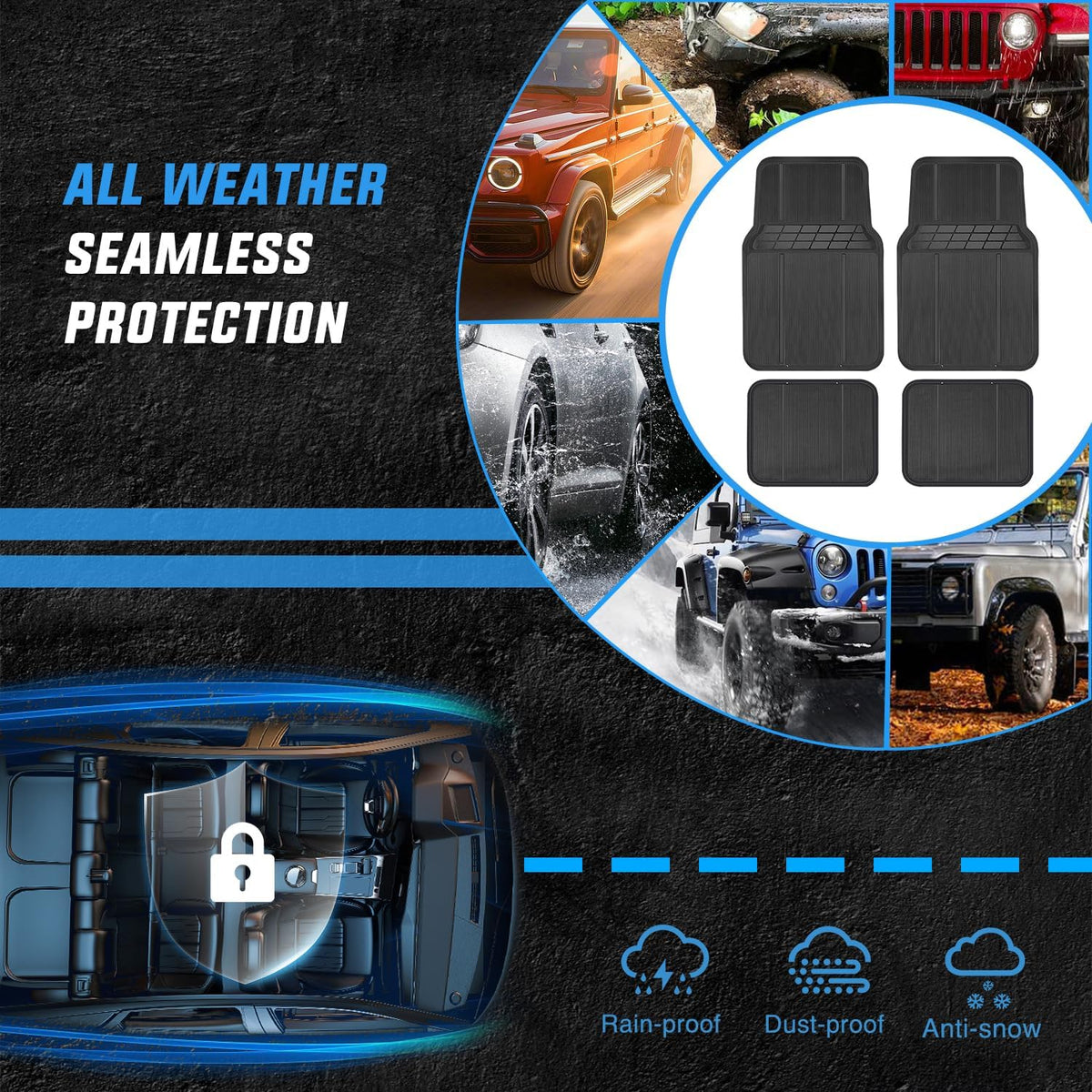 Nilight Rubber Floor Mats for Cars Trucks SUVs