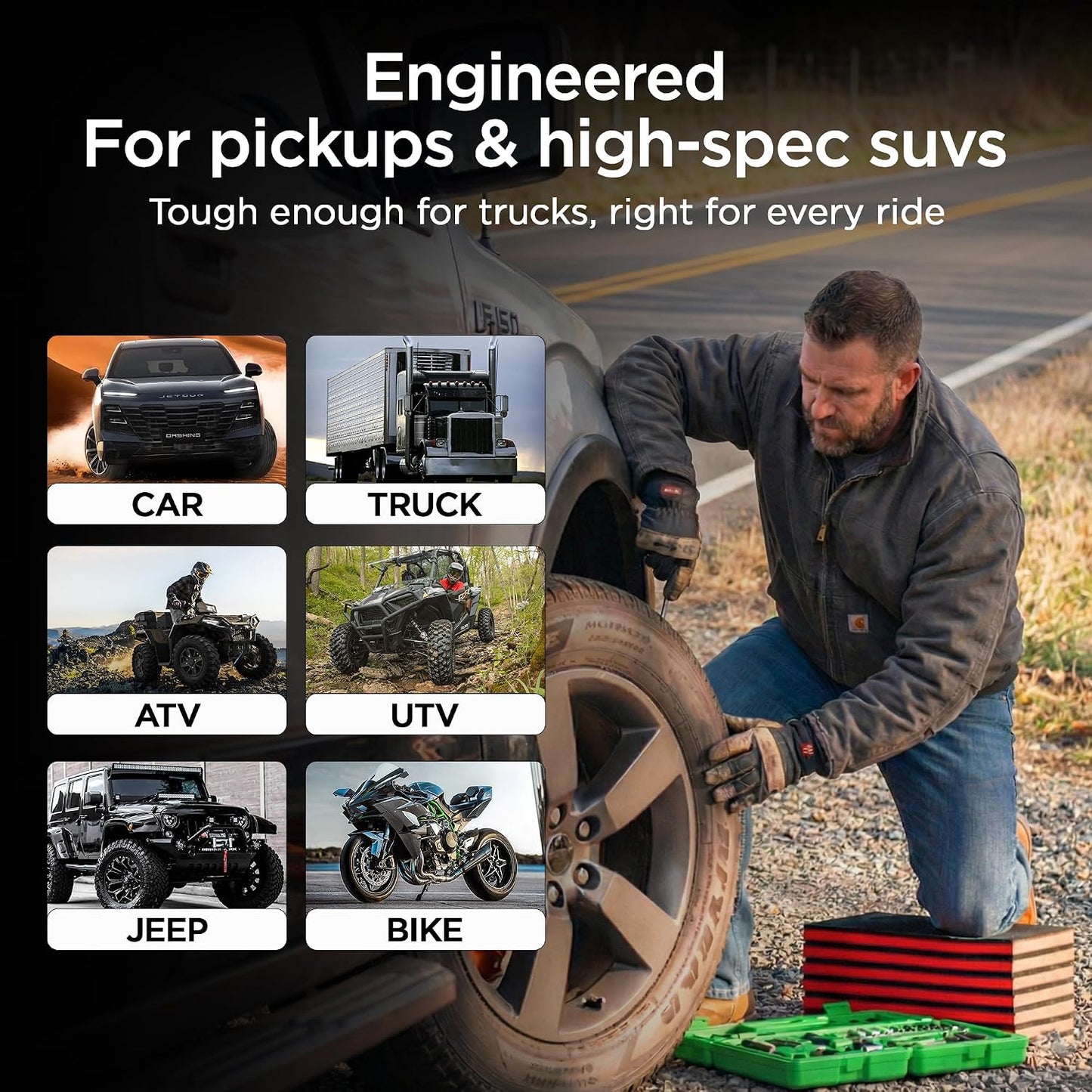 Tire Plug Kit 86 Piece - Universal Heavy Duty Flat Tire Repair Tool Kit - Fix for Car, Truck, Motorcycle, ATV, RV, Jeep & More - All in One Puncture Repair Kit