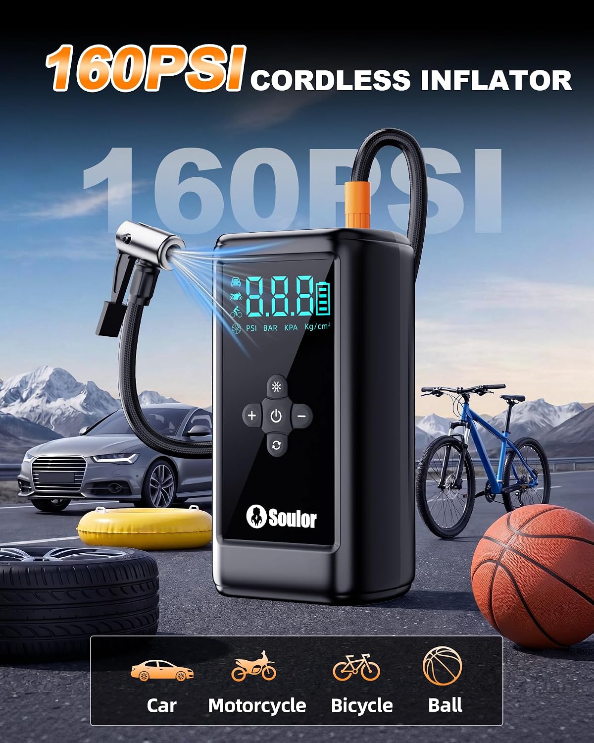 7000A Jump Starter with Air Compressor Car Jumper Starter Portable