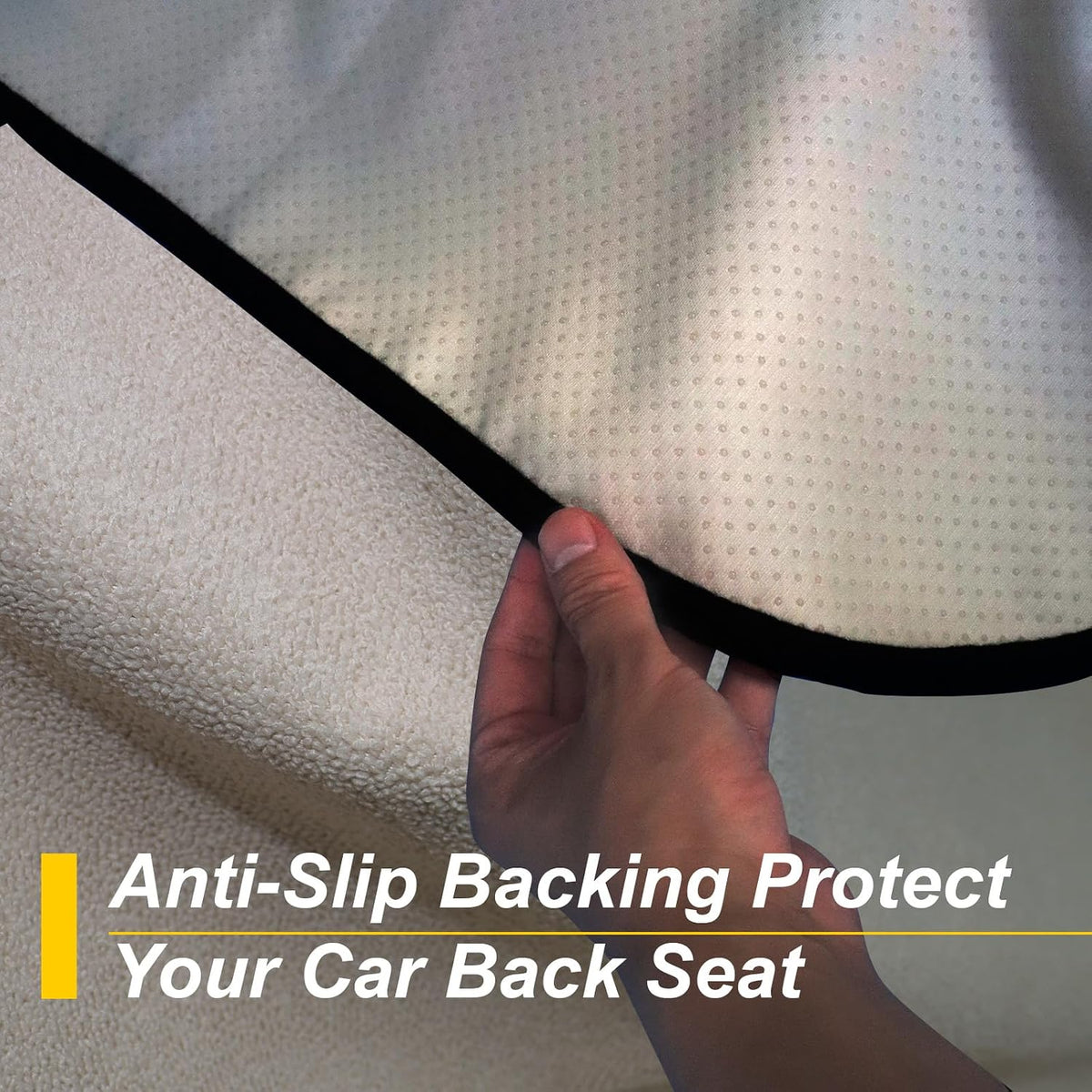 Back Seat Cover for Car Trucks Van SUV Jeep,Waterproof Rear Bench Towel Seat Covers for Dogs and Kids,Automotive Backseat Protector (Beige)