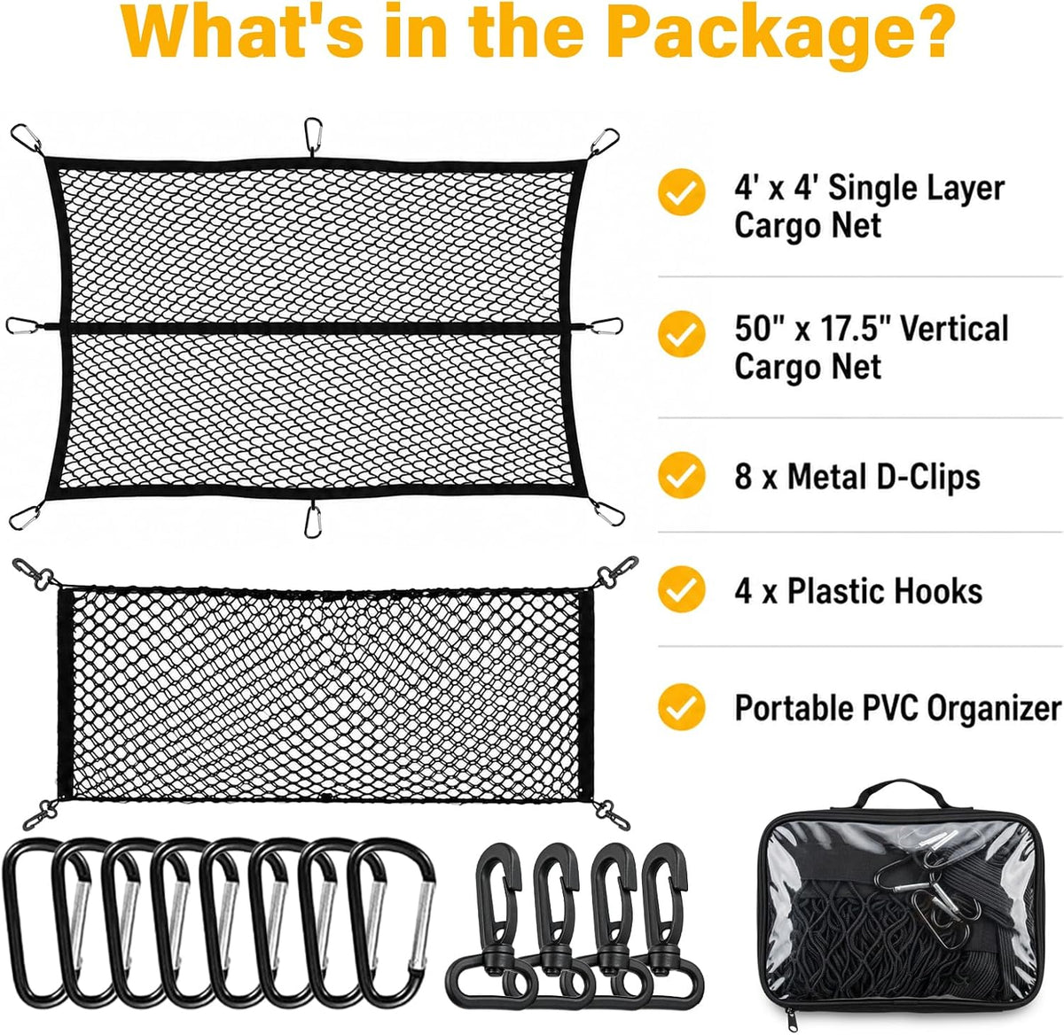 Vitog Highly Elastic Cargo Net(Single Layer) with Cargo Net(Double Layer)