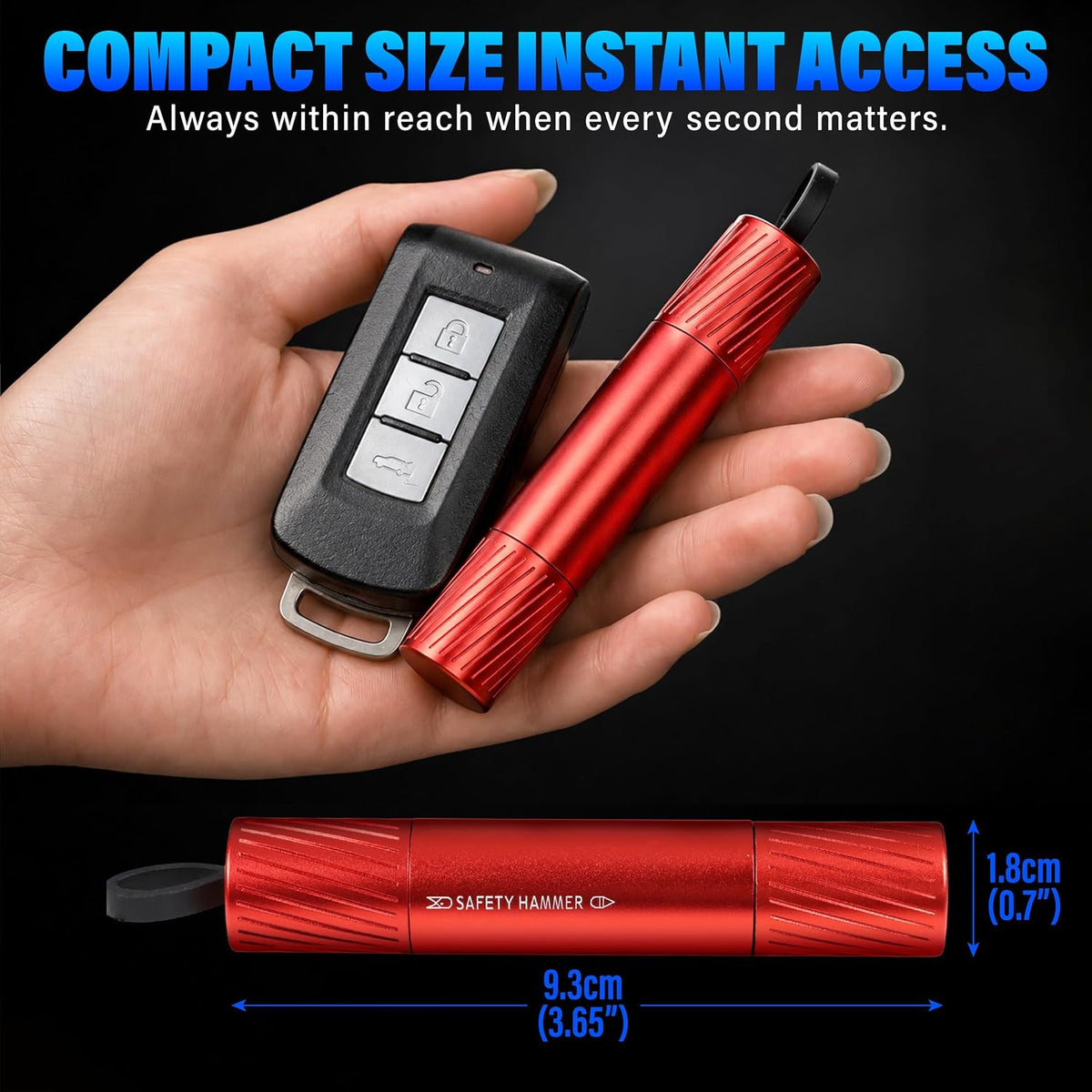 5Pcs Safety Hammer Emergency Car Escape Tool, Window Breaker Seatbelt Cutter with Base, Glass Breaker Under Water Auto Rescue Tool 2 in 1 for Every Driver