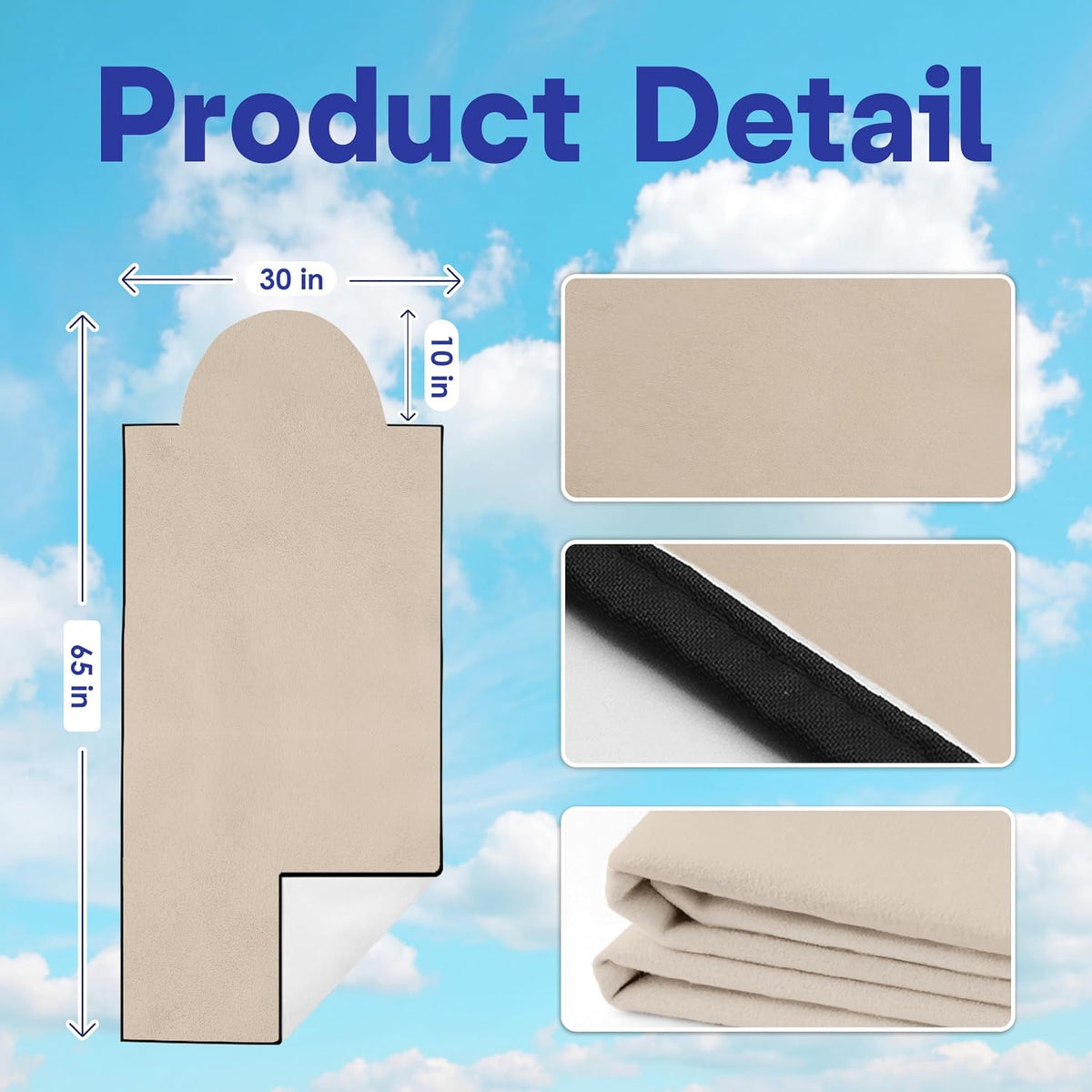 2 Pack Car Seat Towel Covers for Gym, Front Seats, Beige