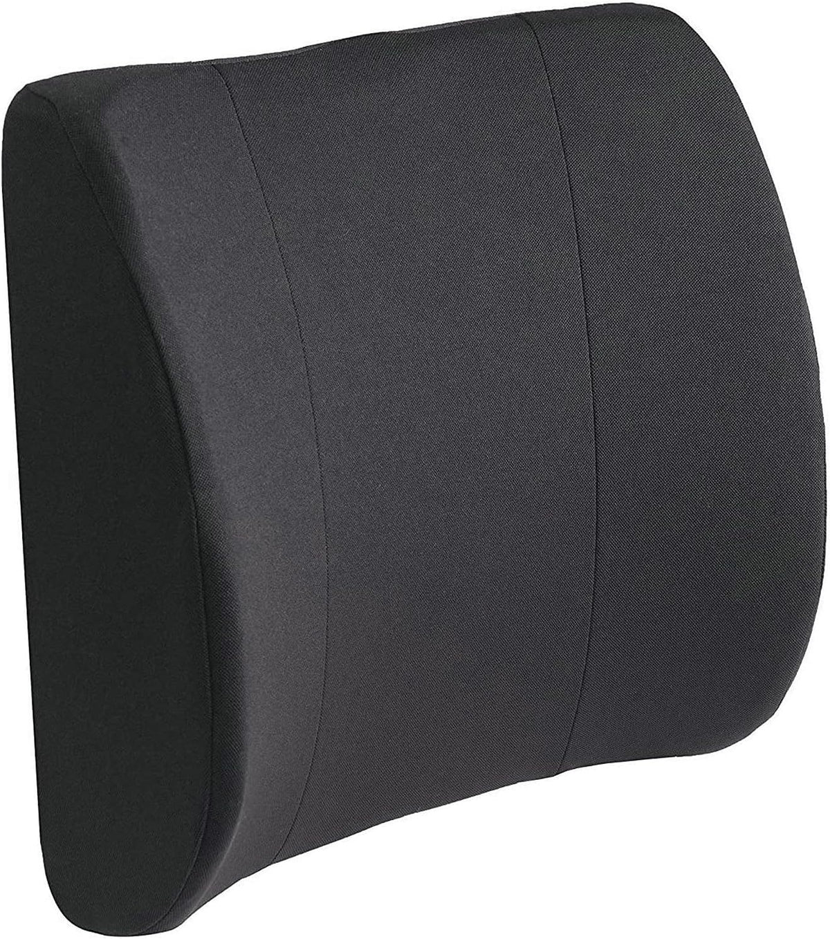DMI Memory Foam Lumbar Pillow Support Pillow Back Support Chair Cushion with Strap for Better Posture and Easing Back Pain, Black