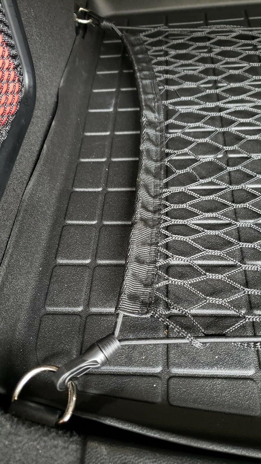 Rear Trunk Organizer Cargo Net for MINI Cooper S Salt 2014-2021– Floor Style Cargo Net for Hatchback - Premium Mesh Elastic Car Trunk Organizer – Compatible with MINI Cooper S Salt