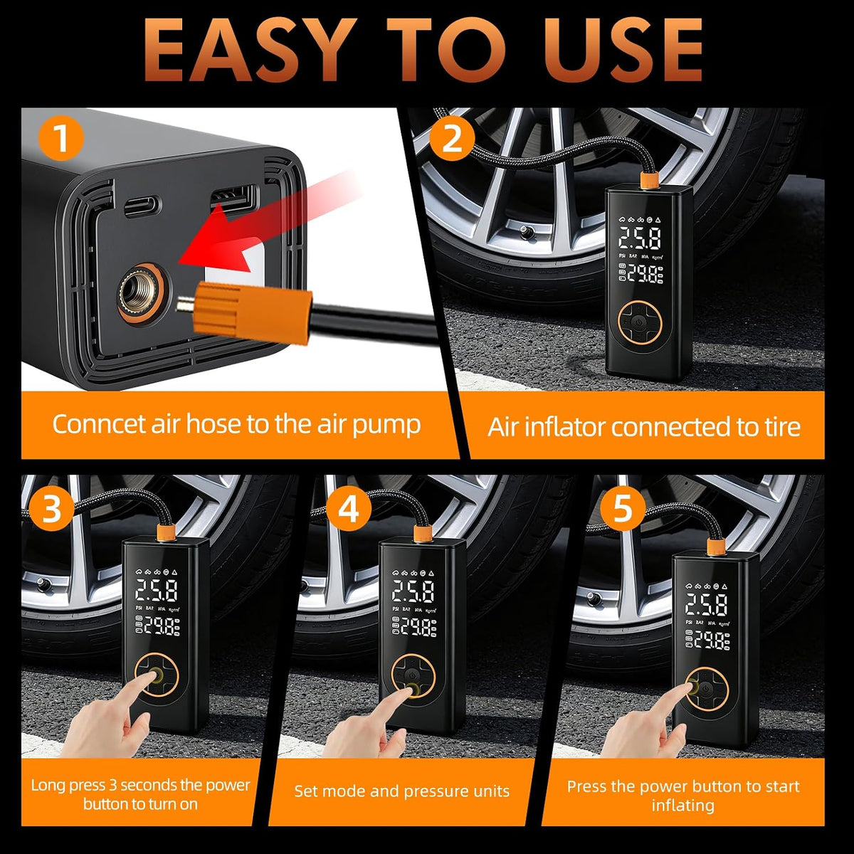Eleanora Cordless Tyre Inflator Air Compressor