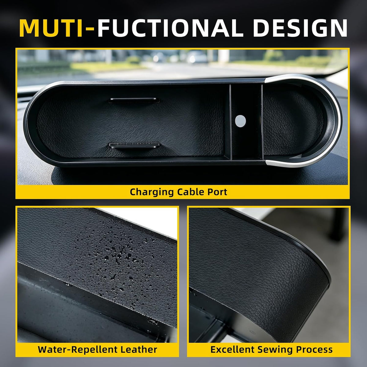 Yinova 2 Pack Car Seat Gap Organizer with Cup Holder, PU Leather Car Storage Box, Fill Gap & Stop Dropping, Driver & Passenger Side, Easy Install, Fits Most Vehicles
