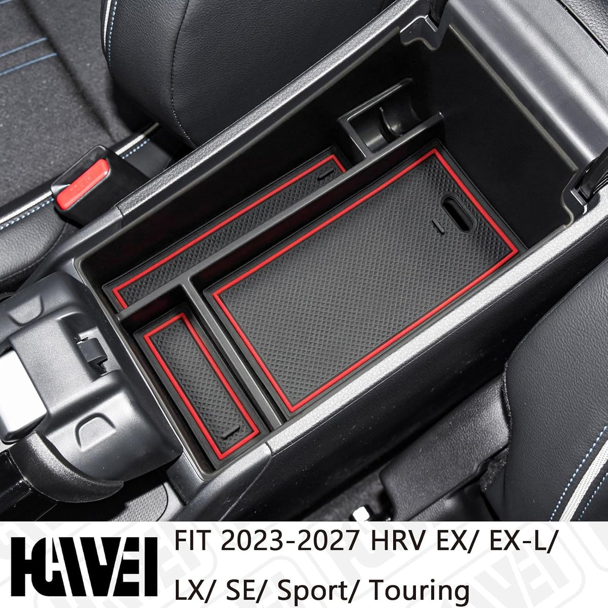 Center Console Organizer Tray for Honda HRV 2023-2027 Accessories, Red