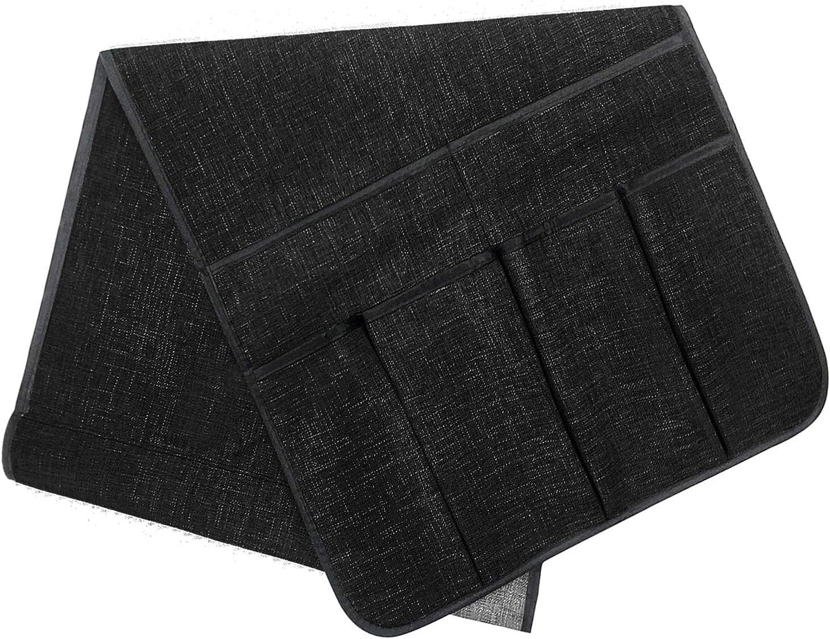 IPENNY Cotton Linen Sofa Couch Remote Control Holder Chair Armrest Caddy Pocket Organizer Storage Bag for Cellphone Tablet Notepad Book Magazines DVD Eyewears Drinker Snacks Holder Pouch