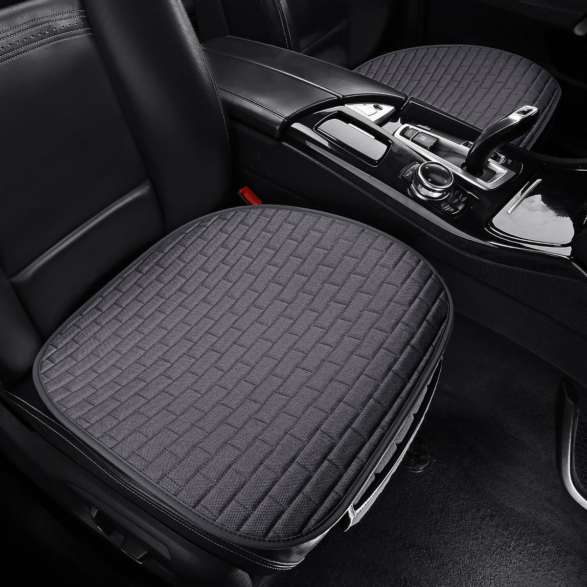 VarCozy Linen Car Seat Covers, Bottom Breathable Seat Covers for Cars for All Seasons with Non-Slip Protector, Universal Seat Covers for Cars, SUVs, Trucks