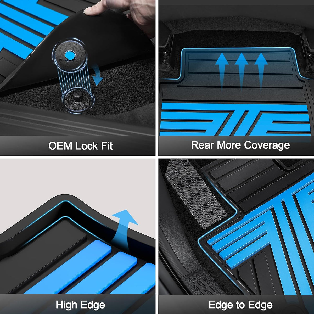 TTX LIGHTING Floor Mats for Chevy Equinox & GMC Terrain 2025-2026, Blue