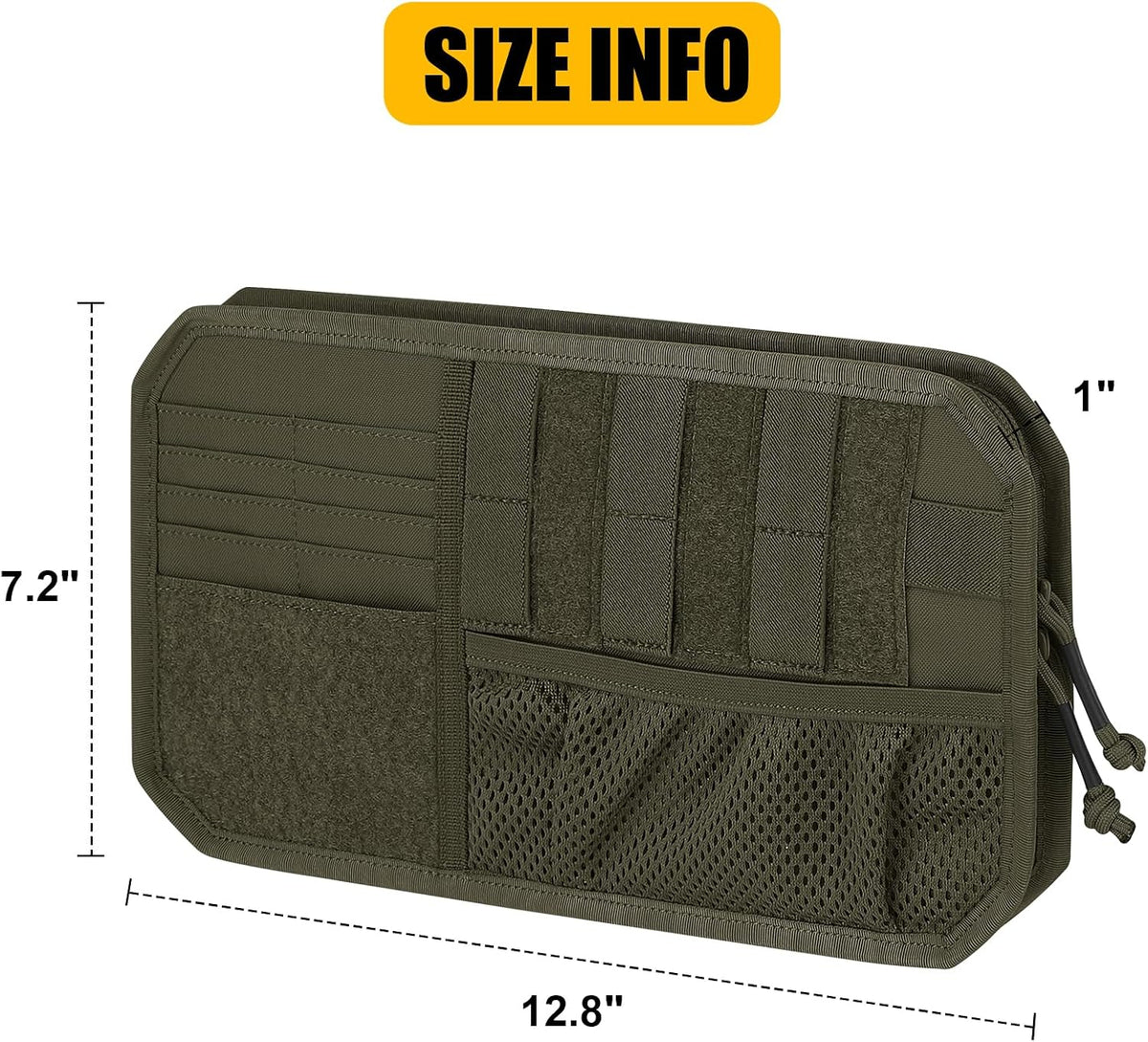 Car Sun Visor Organizer, Tactical Sunvisor Organizers Storage Covers for Trucks, Molle Panel with Pockets Zipper Visor Storage Pouch Accessories, Fits Most Vehicles, SUVs & Jeeps (RG-NEW)
