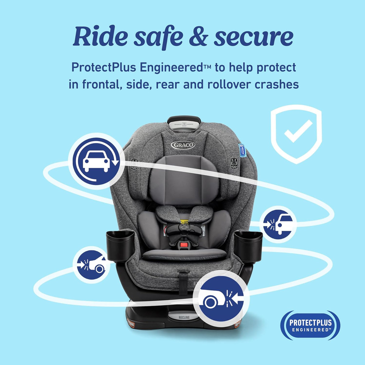 Graco Extend2Fit 3-in-1 Convertible Car Seat, 3 Modes – Rear Facing, Forward Facing Baby Car Seat and Highback Booster Seat, Adjustable Extension Panel for Extra Legroom, Cullen