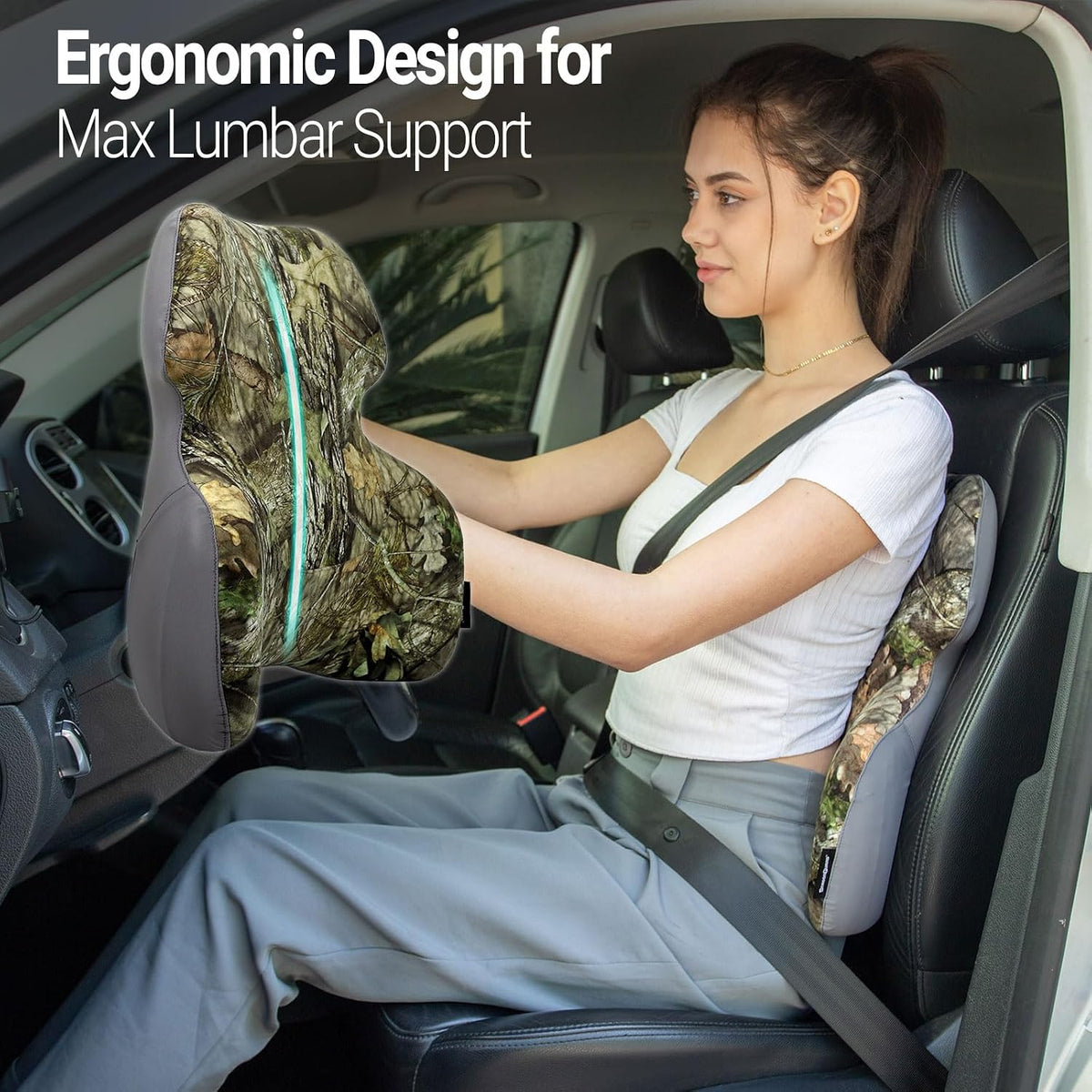 Season Guard Back Support Pillow, Lumbar Pain Relief Cushion for Office/Car