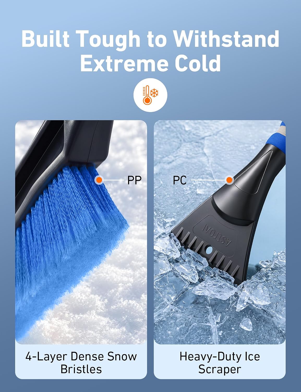 AstroAI 40" 2-in-1 Detachable Snow Brush & Ice Scrapers for Car Windshield