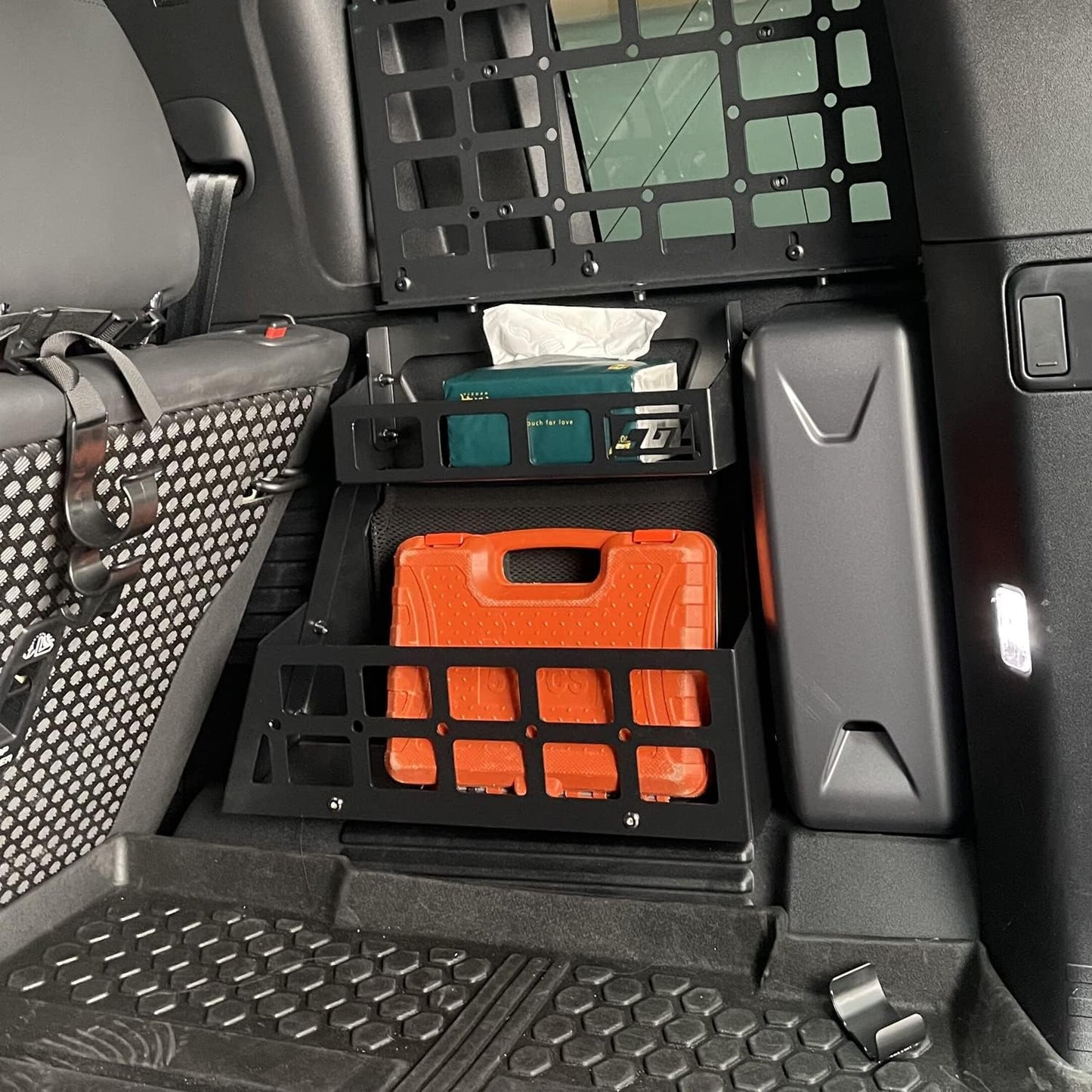 HIGH FLYING for Land Rover Defender 4dr 2020-2025 Car Accessories Modular Storage Trunk Organizer L+R Molle Storage Boxes*2 Luggage Carrier Aluminum Alloy (NOT Fit Third Row with Cupholder)