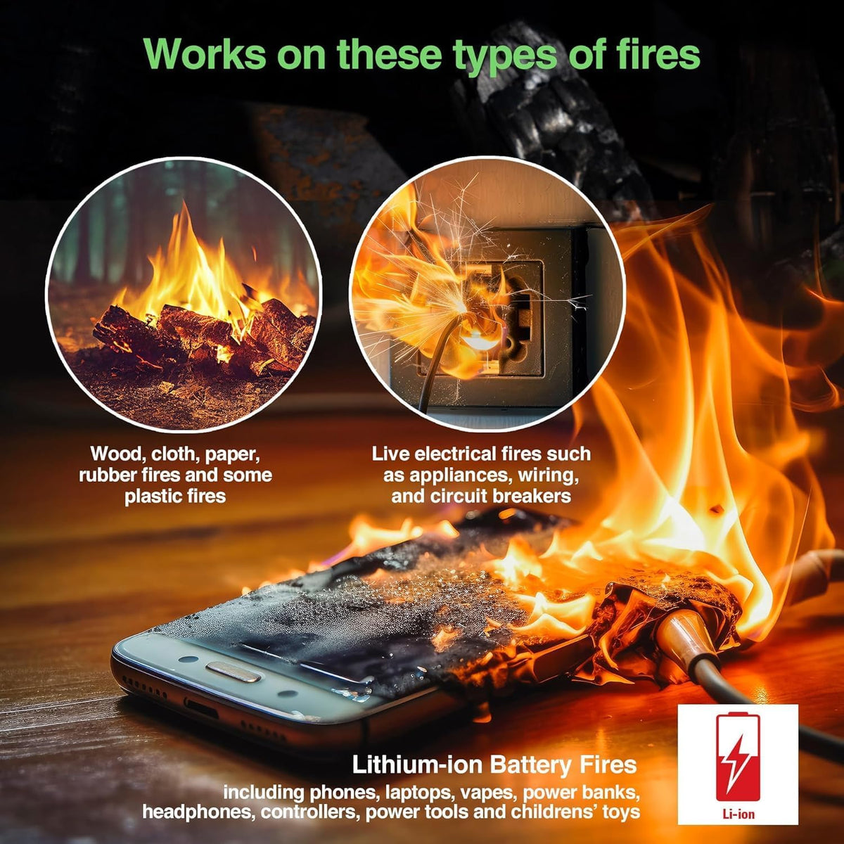 Lithium-Ion Fire Suppression Gel and Emergency Fire Blanket for Home, Kitchen, Grill, Camping, Car & More - Emergency Fire Kit Bundle