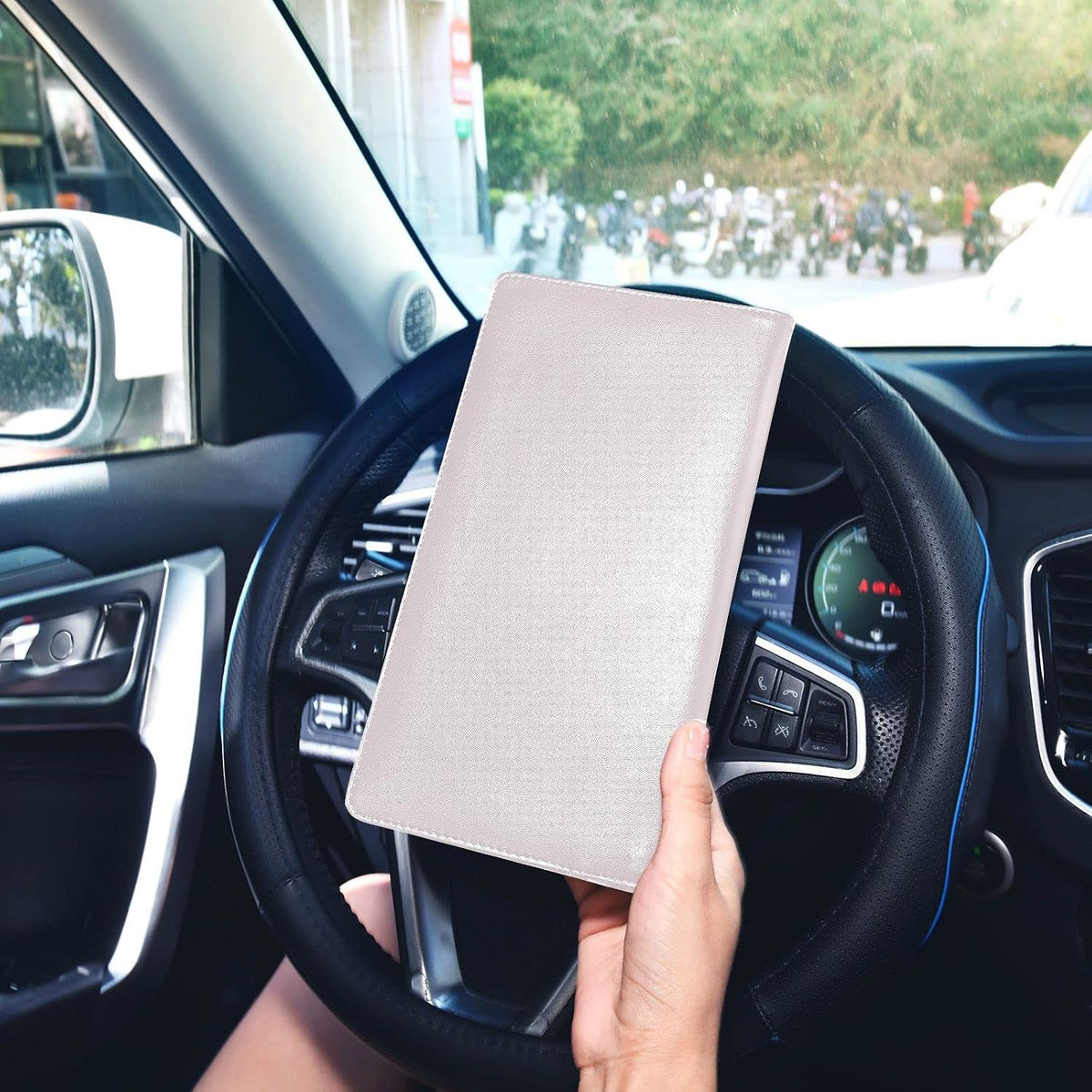 Custom Car Registration and Insurance Card Holder Personalized Leather Glove Box Organize Men Women Wallet Accessories Case for Cards, Essential Document Driver License Blush Pink