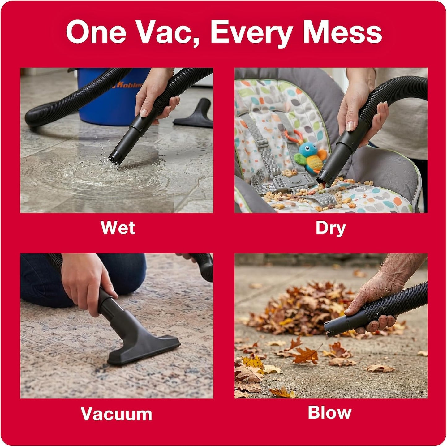 Koblenz WD-2L Wet Dry Vacuum Cleaner, Home Car Garage Workshop, 2.0 PHP