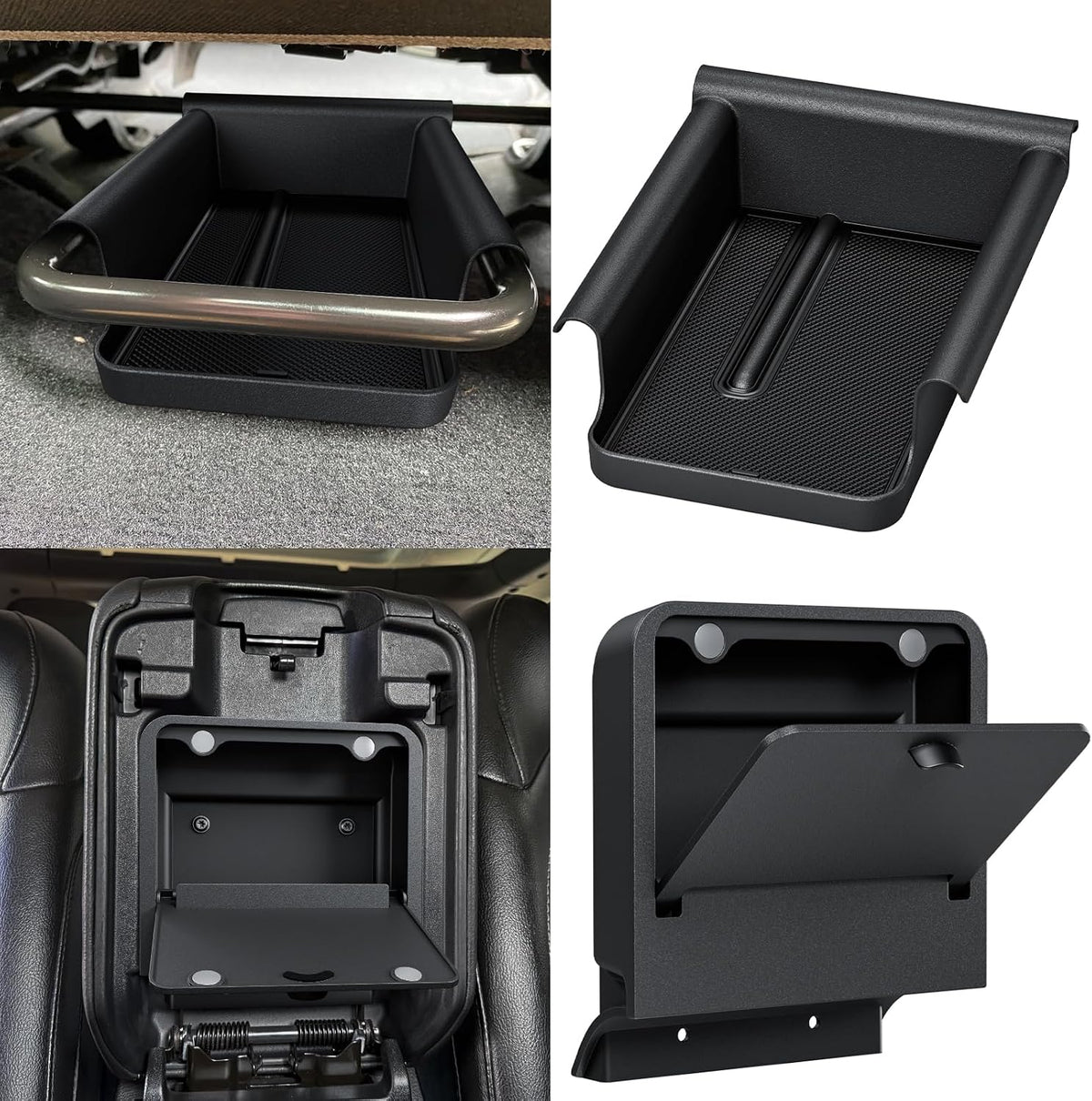 DIAMOOKY Front Under Seat Storage Organizer for Jeep Wrangler JL JLU 2018-2026 & Gladiator JT 2020 2021 2022 2023 2024 2025 2026 Accessories Hidden Center Console Organizer, 2PCS (Not for Power Seat)