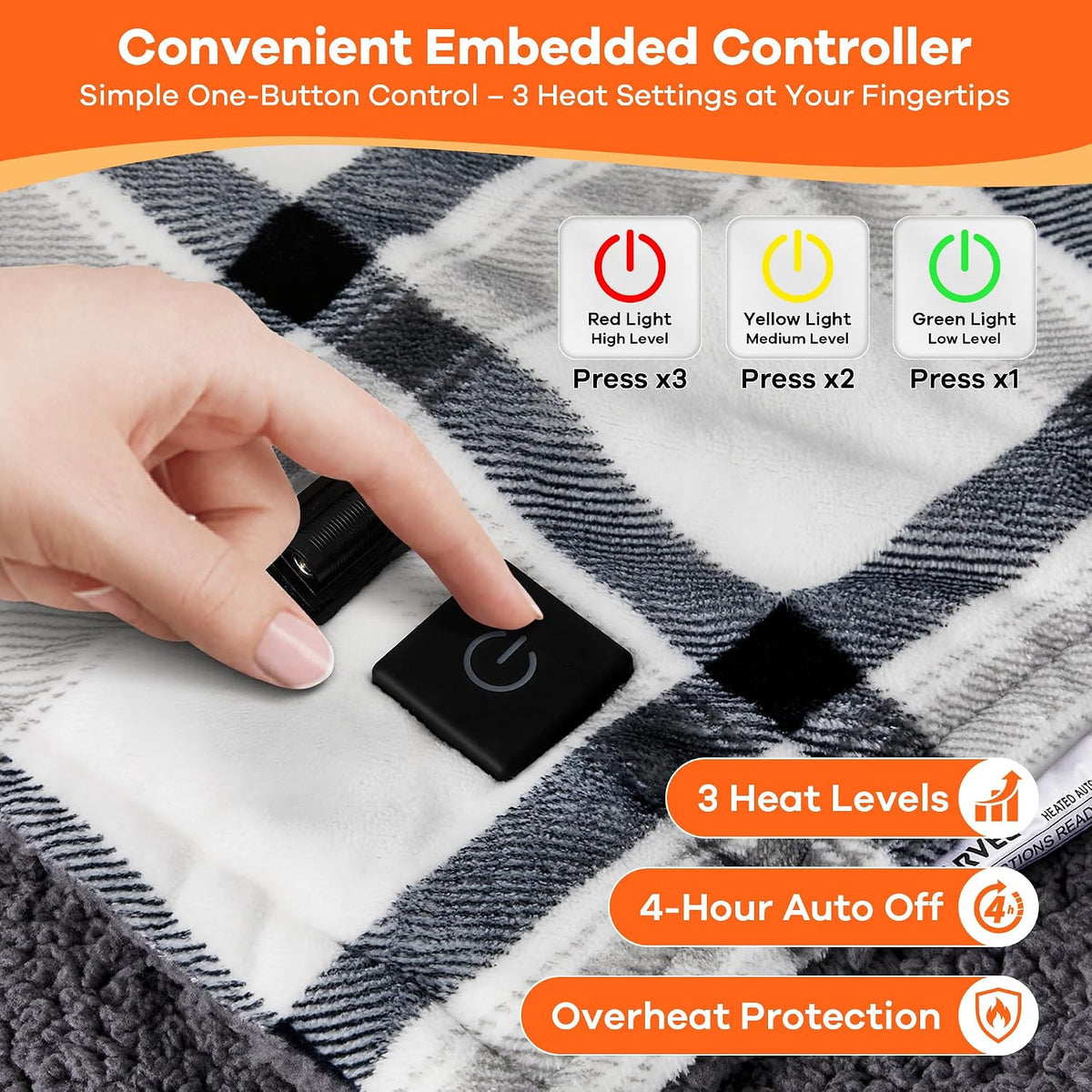 Garvee Wearable Heated Car Blanket 12V – Electric Travel Blanket