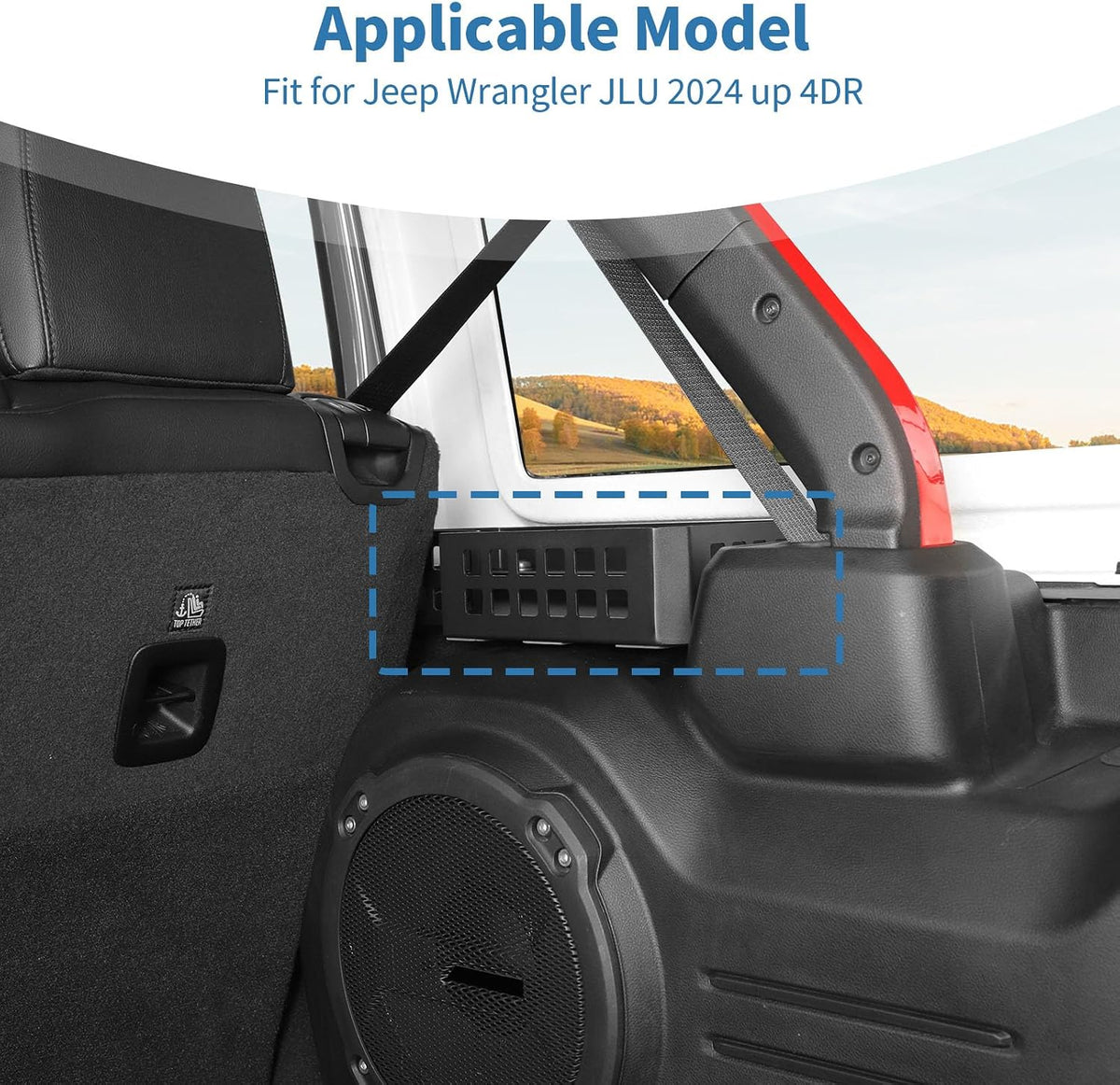 for Jeep JLU Trunk Right Side Molle Storage Bin Cargo Space Organizer Basket System Storage Carrier Box for Jeep Wrangler JLU 2024 up 4DR Modular Storage Solution for Hardtop