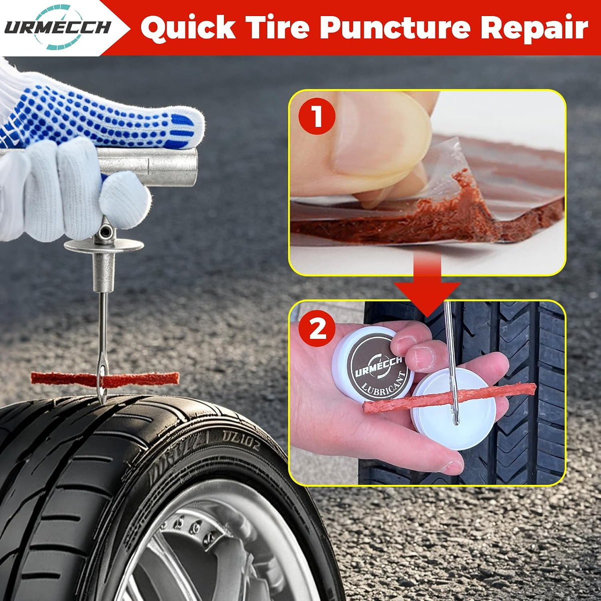 for Tesla Model Y/3/S/X Jack Pads with Flat Tire Repair Kit & Portable Air Compressor, Emergency Roadside Puncture Plug Set Car Fast Repair & Inflation - Heavy Duty Tools with Storage Case