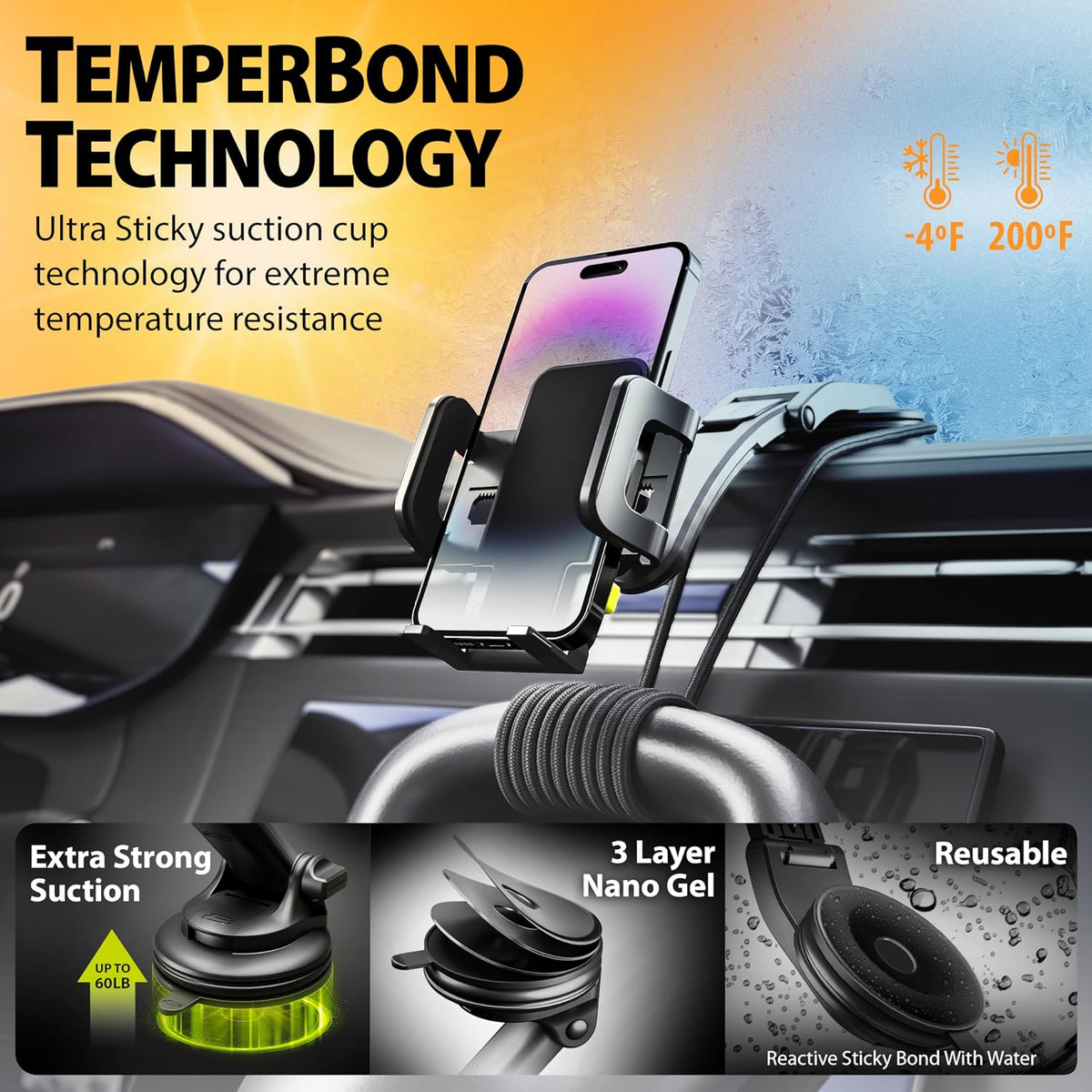 Bracketron TripGrip Low Profile Car Phone Mount Dashboard Suction Holder