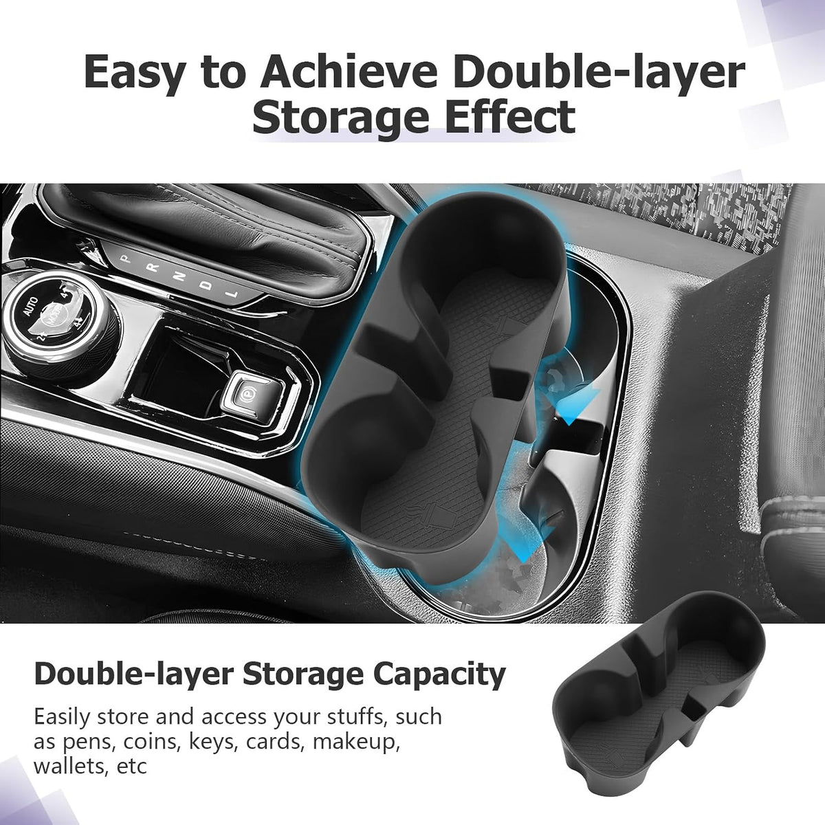 LUWU 2025 2026 Colorado Center Console Cup Holder Compatible with 2023 2024 2025 2026 Chevrolet Colorado & GMC Canyon Interior Accessories Center Console Silicone Material Cup Holder Insert