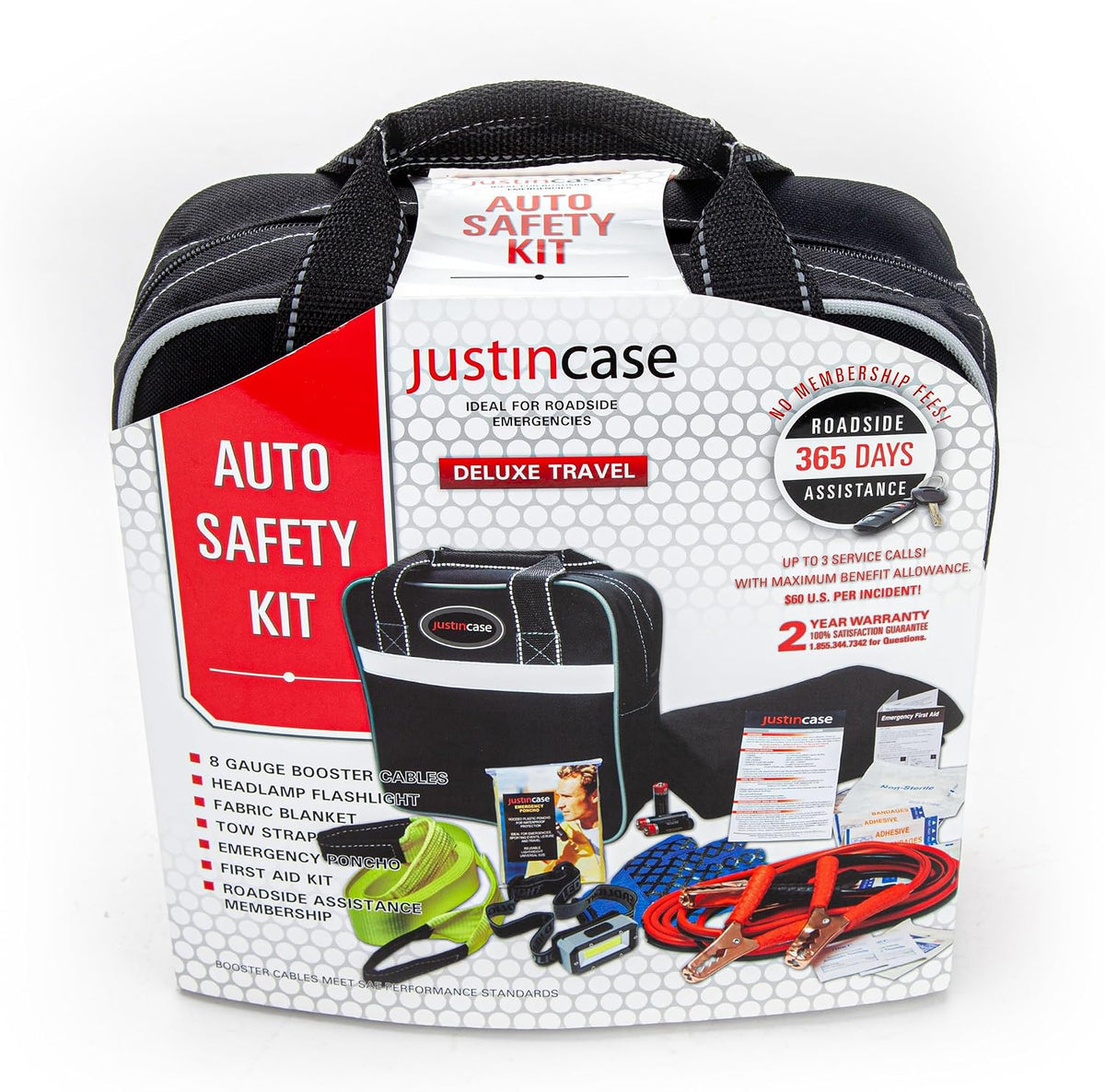 Justin Case Deluxe Auto Safety Kit with 365 Days of Roadside Assistance