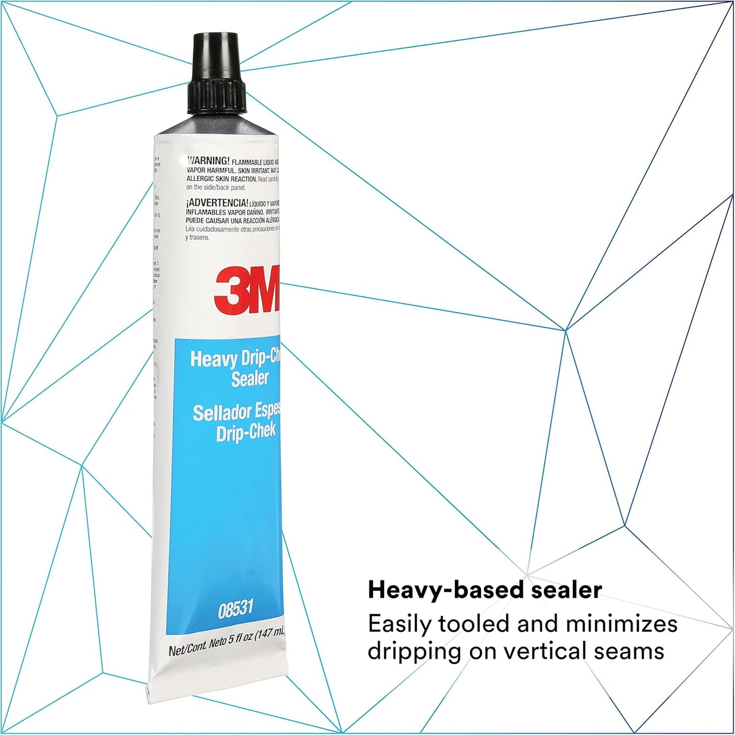 3M Heavy Drip-Chek Sealer, 08531, Heavy-Based, Weather-Resistant, Non-Sagging, 5 oz Tube , Black